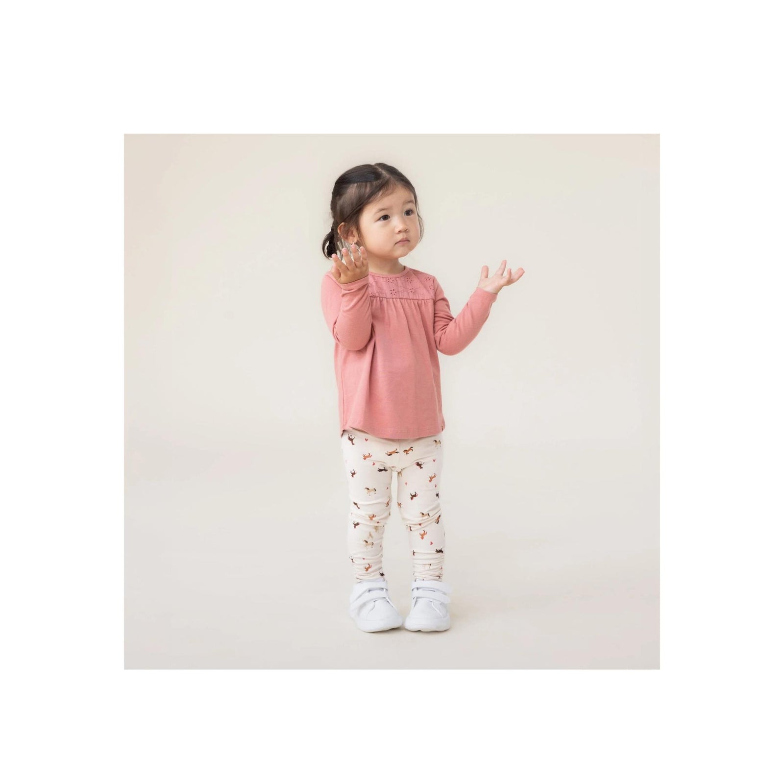 Baby Girl Brown Floral Dress & Legging Set