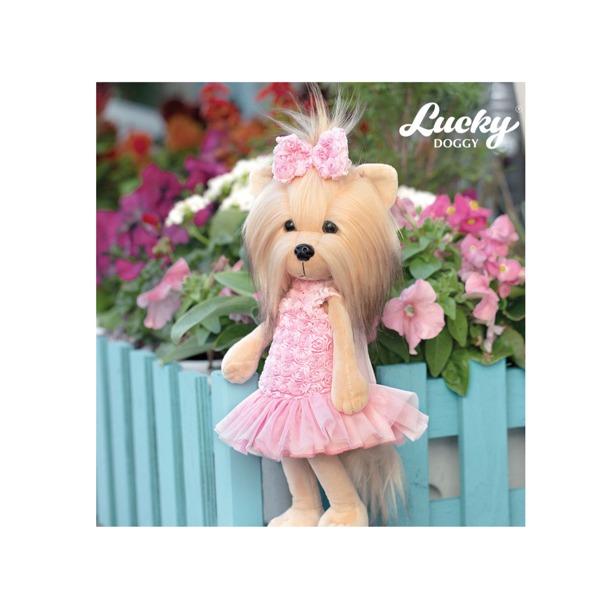 Dressed Up Stuffed Lucky Doggy Roses