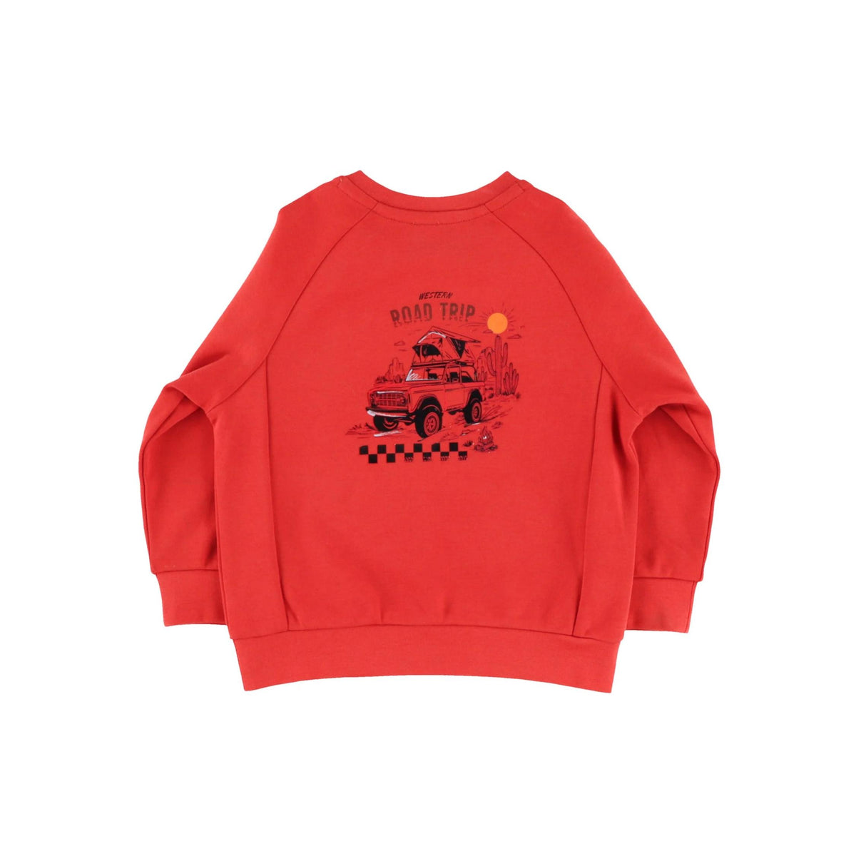 Baby Boy “Western Road Trip” Graphic Red Sweatshirt