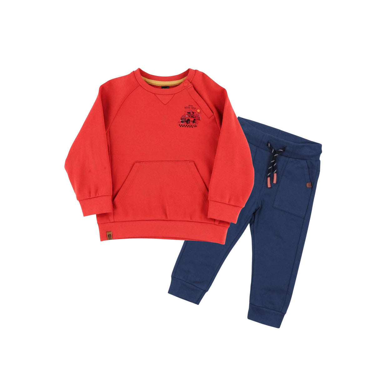 Baby Boy “Western Road Trip” Graphic Red Sweatshirt