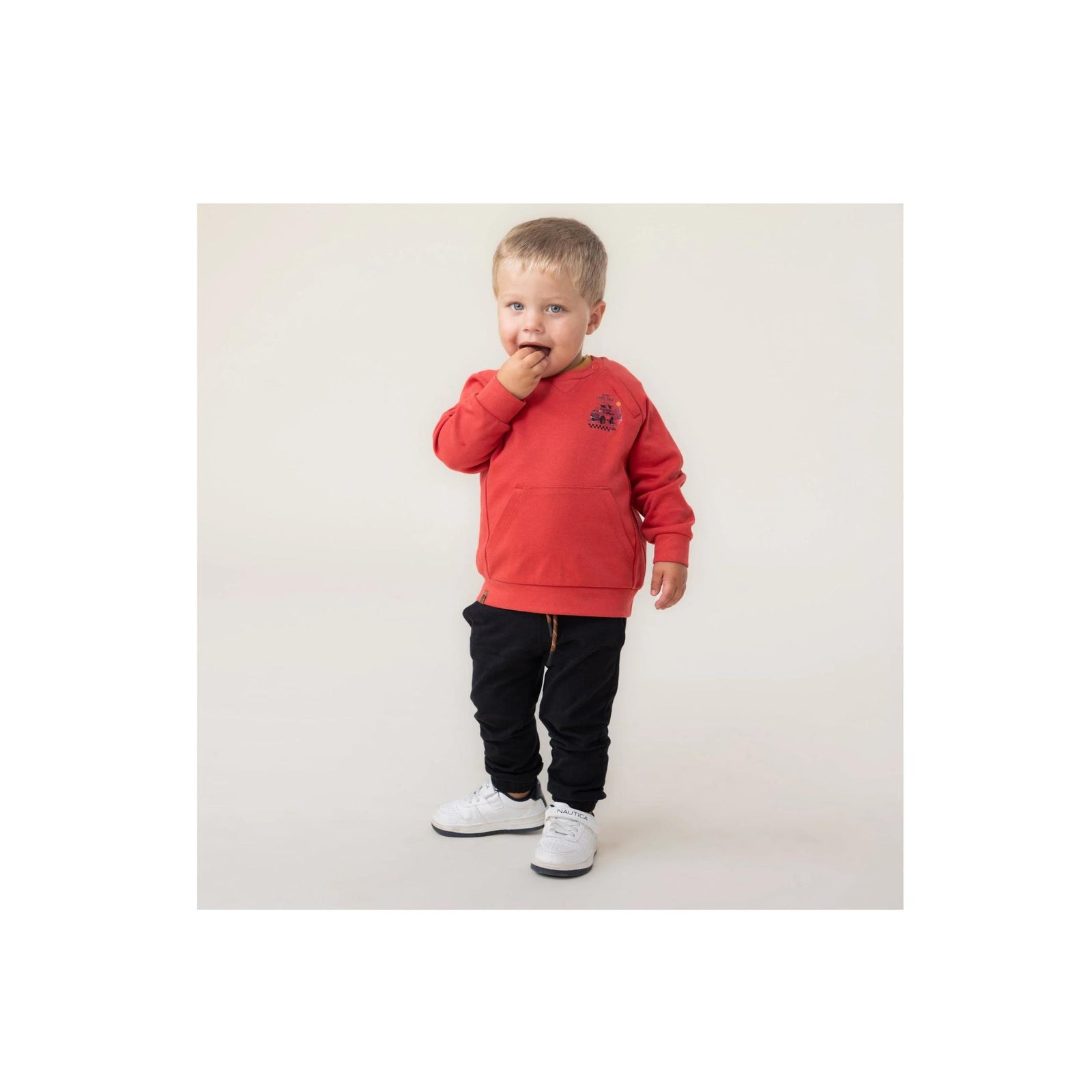 Baby Boy “Western Road Trip” Graphic Red Sweatshirt