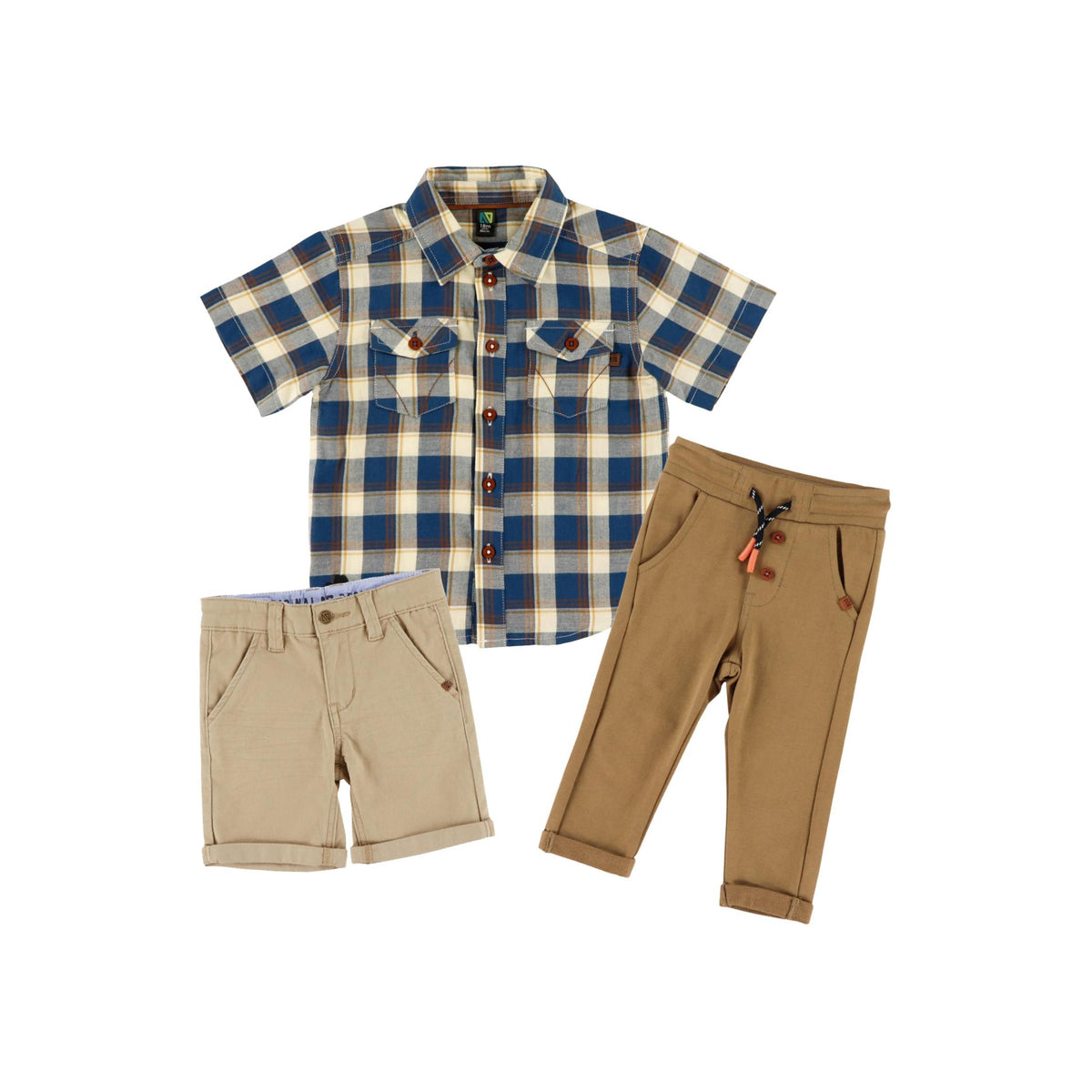 Baby Boy Blue Check Poplin Button Down Shirt