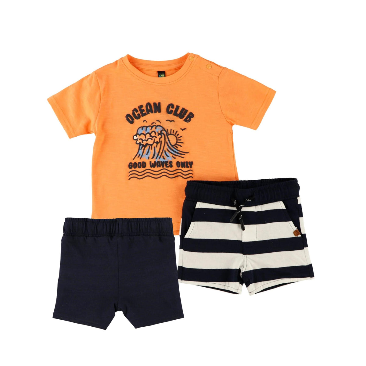 Baby Boy “Ocean Club” Graphic T-Shirt and Reversible Short