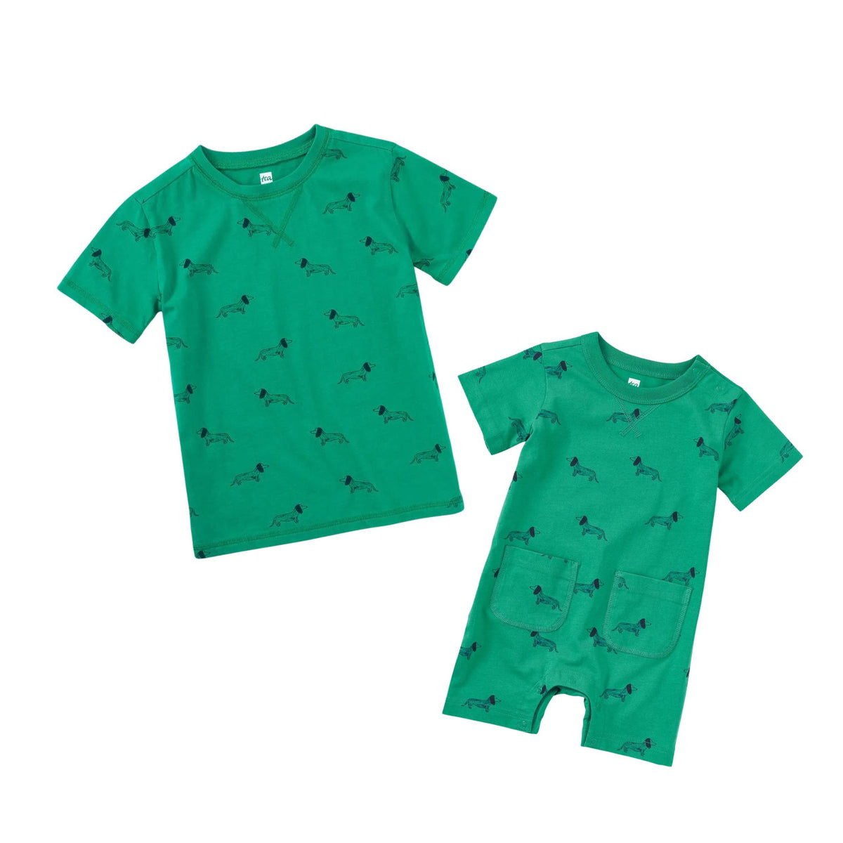 Dachshund Double Pocket Baby Romper