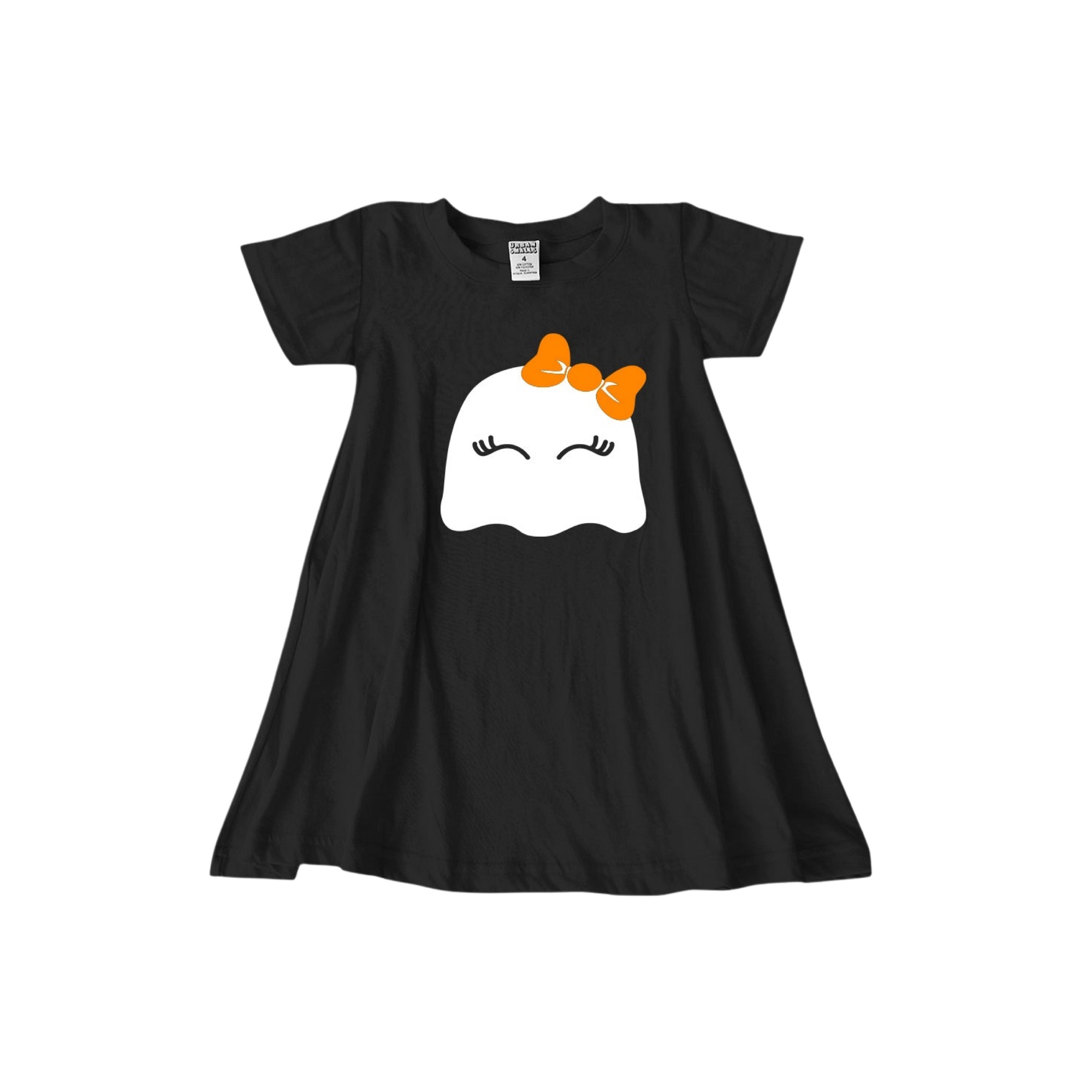Cute Ghost With Bow T-Shirt Dress