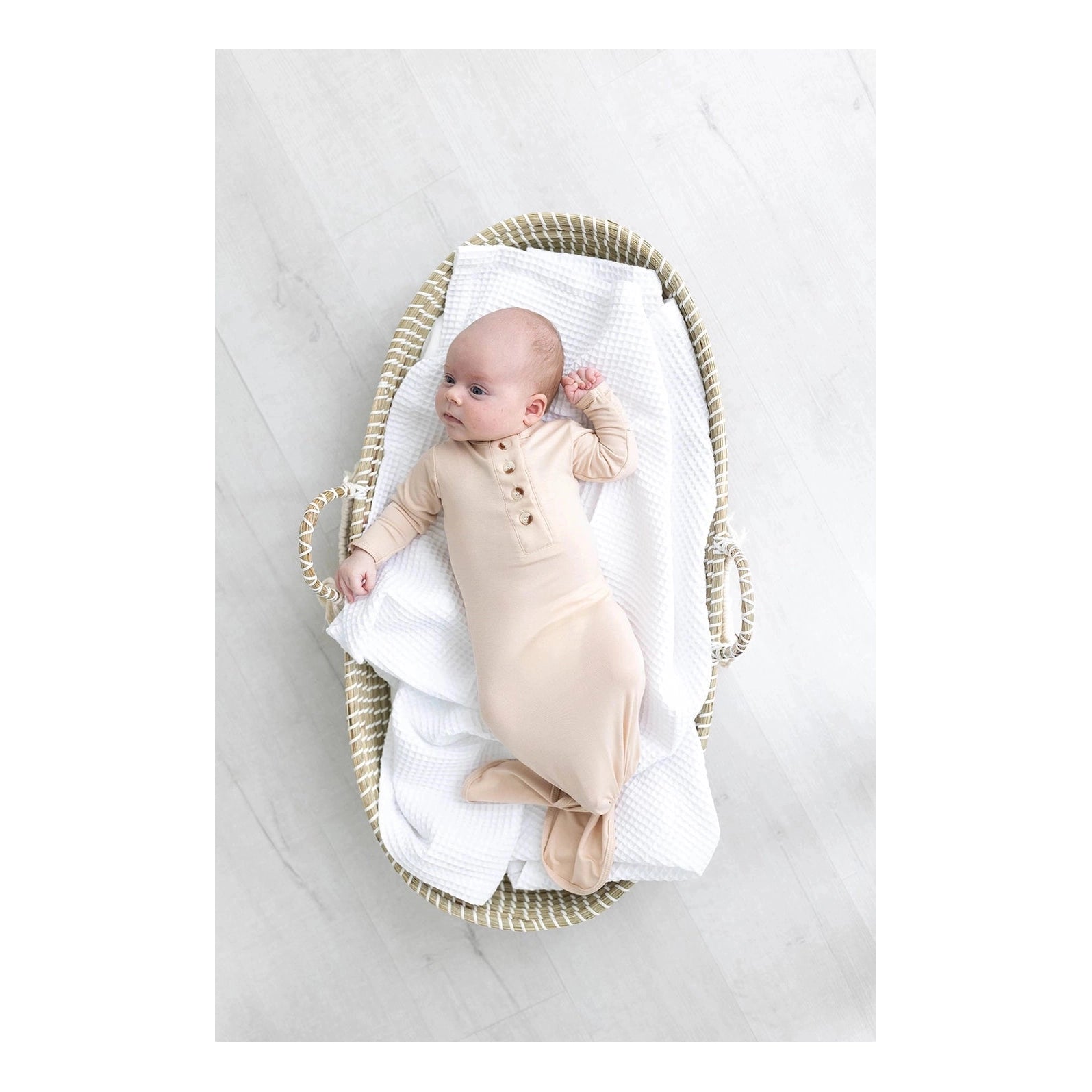 Sand Knotted Newborn Gown & Hat Set