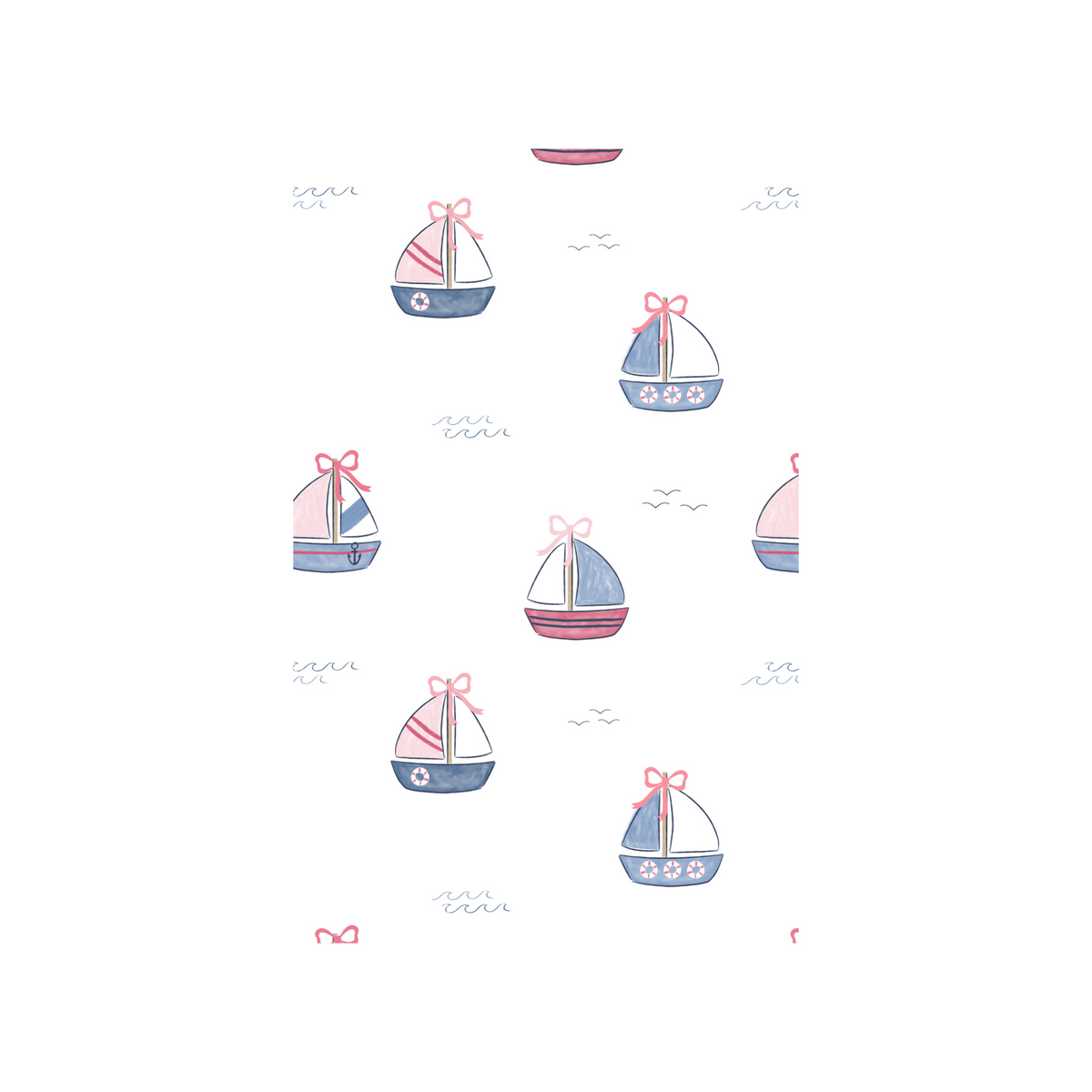 Bubbly Sailboats Pink Sun Hat