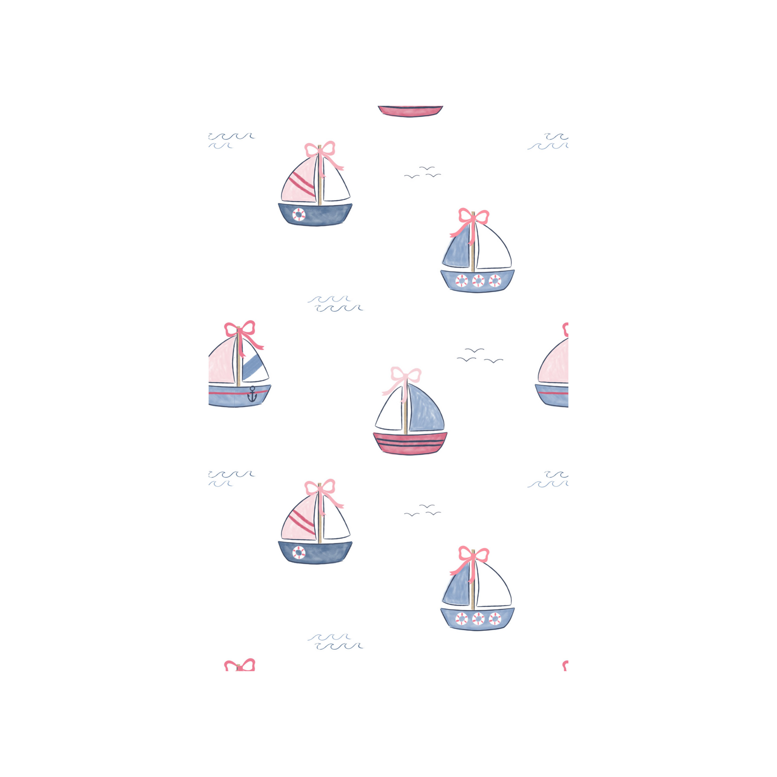 Bubbly Sailboats Pink Sun Hat