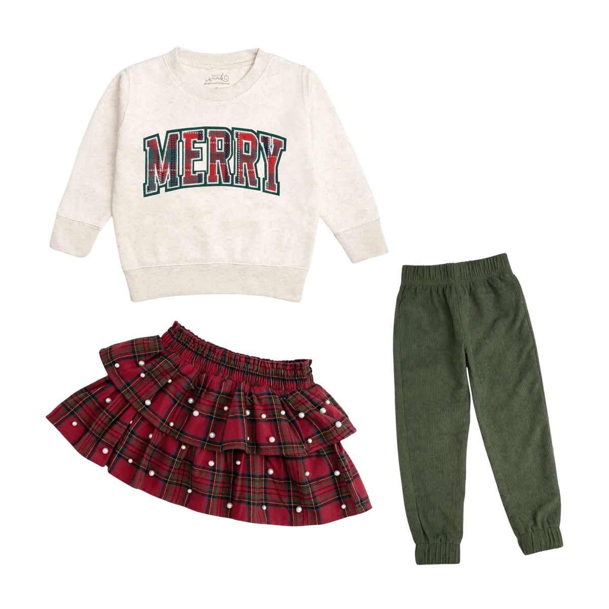 Merry Tartan Patch Christmas Sweatshirt
