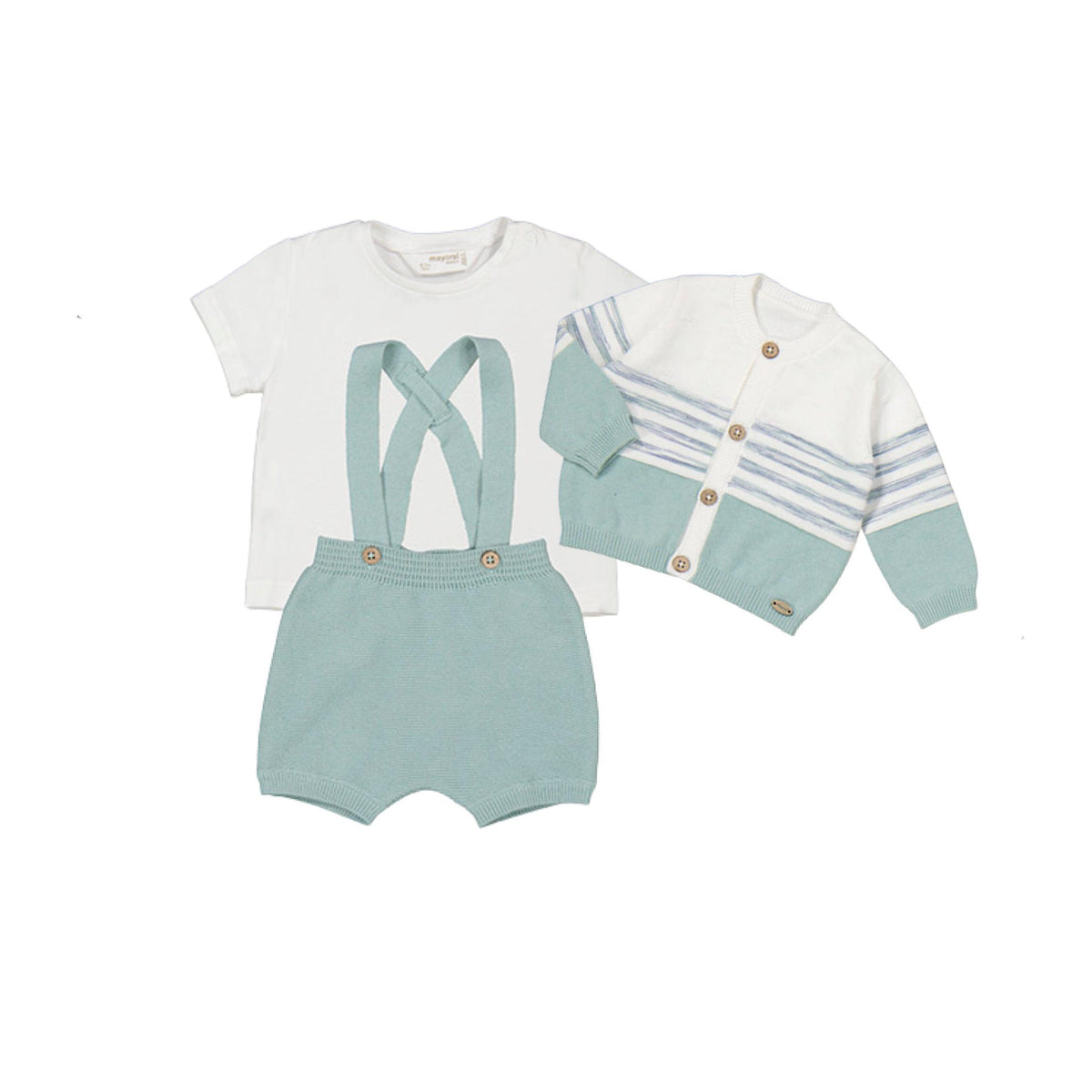 Newborn Baby Boy 3-Piece Knit Cardigan Set