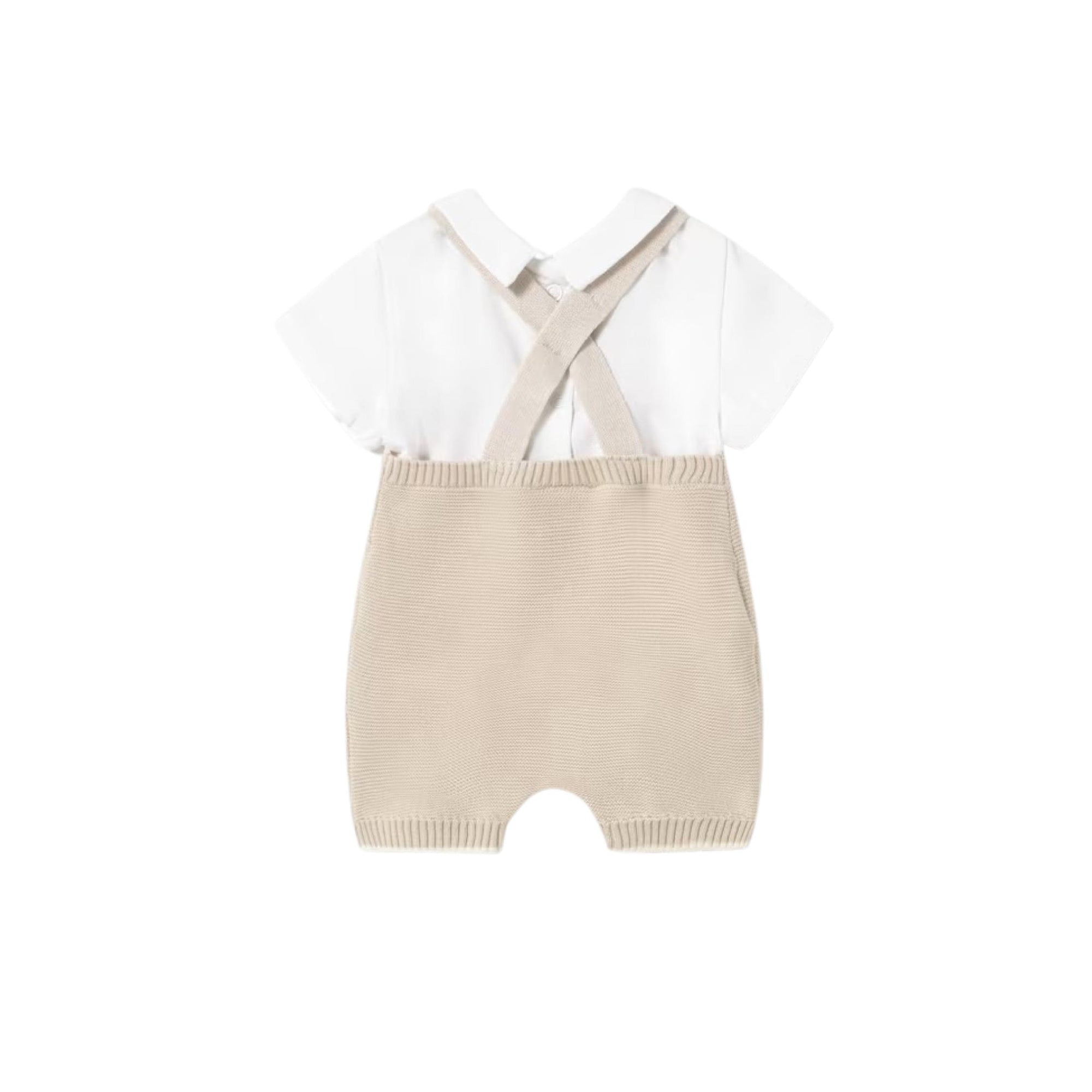 Newborn Stone Knit Dungarees 2-Piece Set