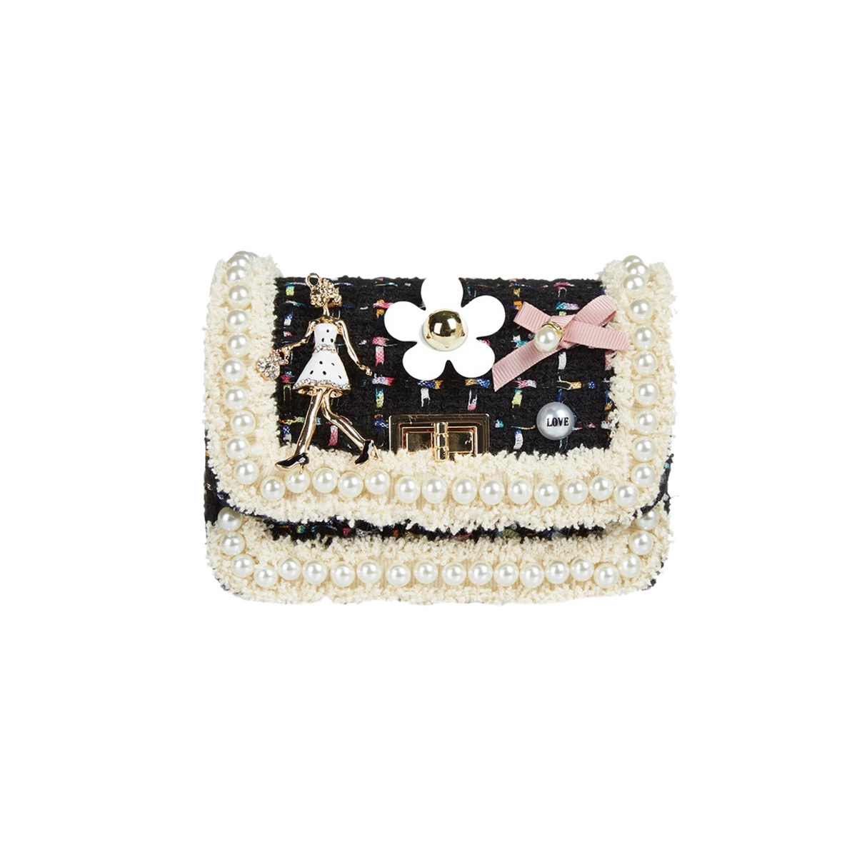 Lady and Pearl Tweed Purse