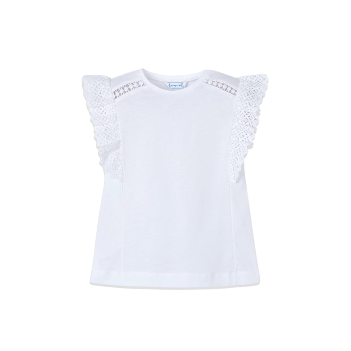 Crochet Girls’ White T-Shirt