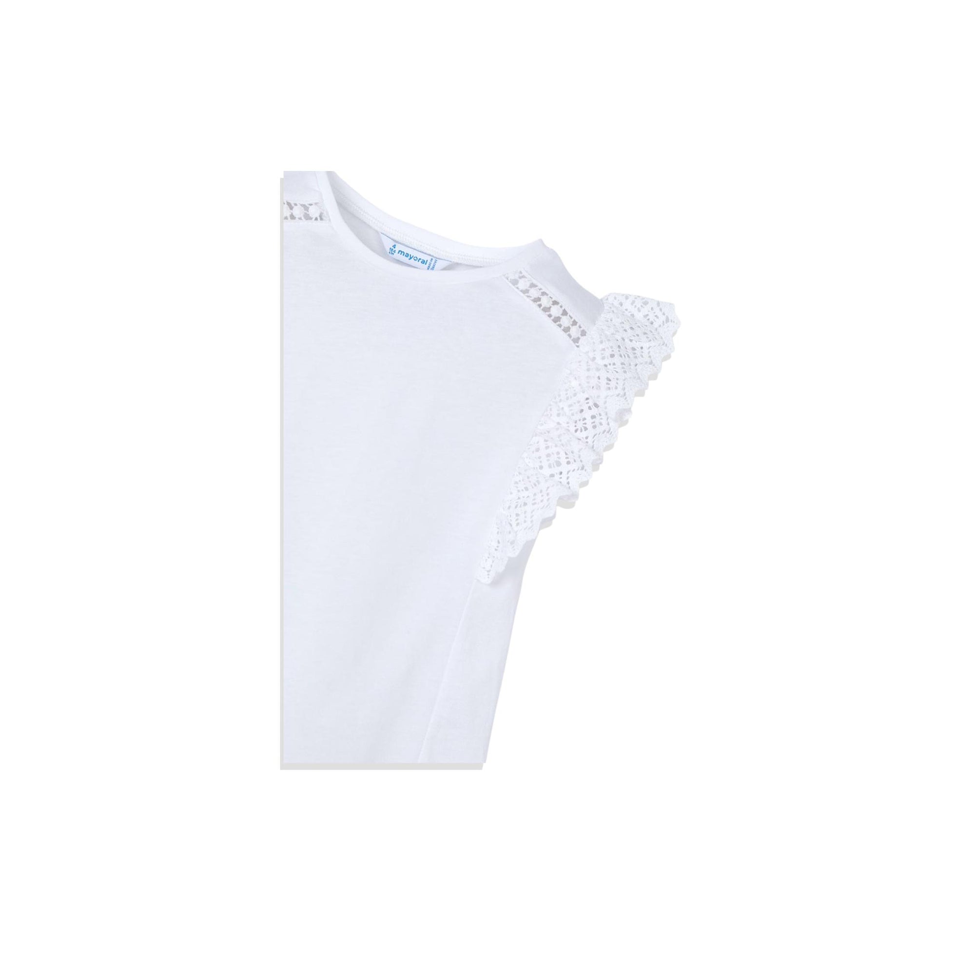 Crochet Girls’ White T-Shirt