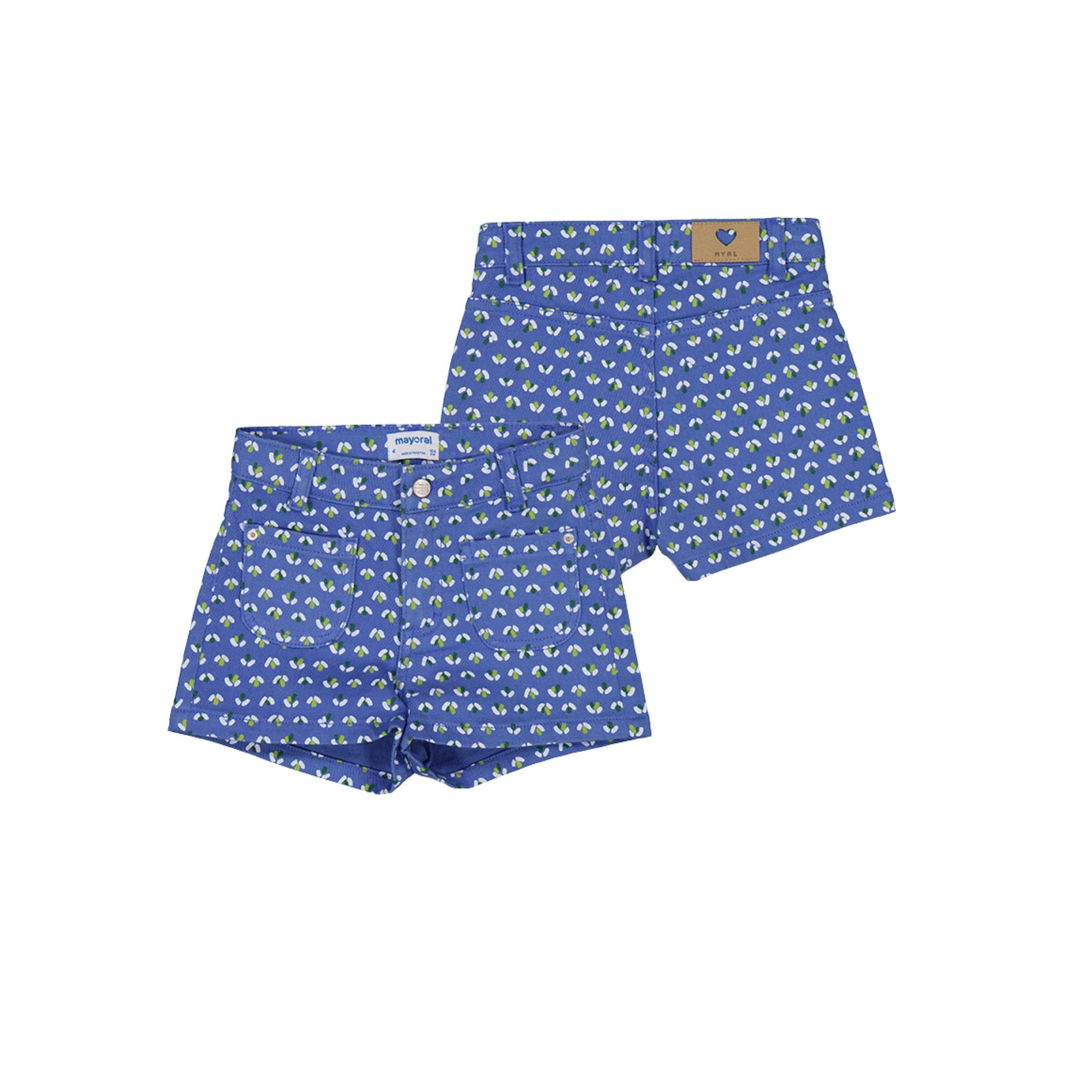 Indigo Flower Print Girls’ Shorts