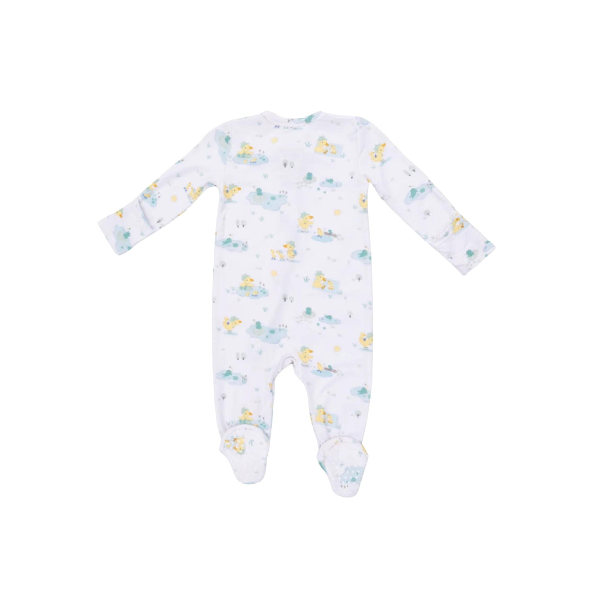 Frog &amp; Duck Pond Bamboo Zipper Footie