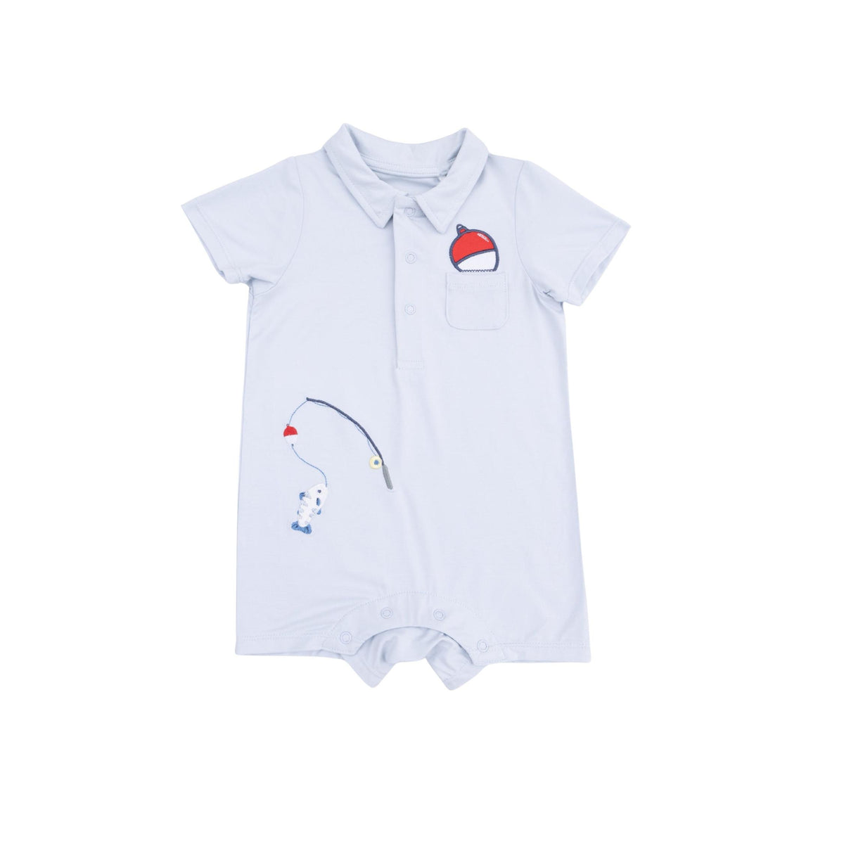 Baby Boy Gone Fishing Polo Romper