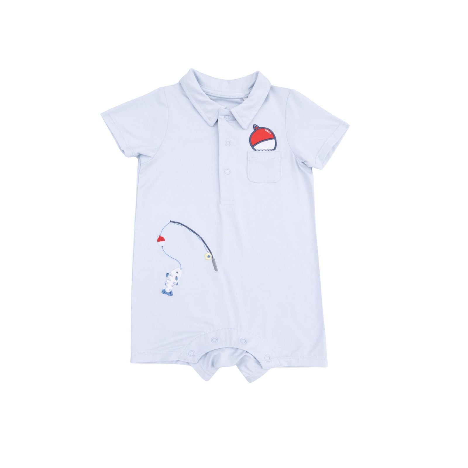 Baby Boy Gone Fishing Polo Romper
