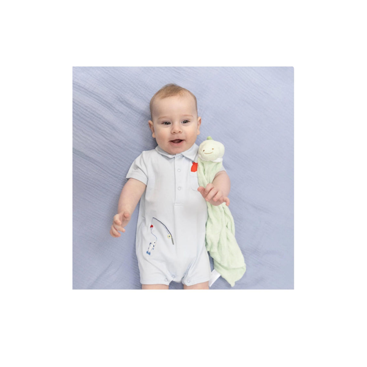 Baby Boy Gone Fishing Polo Romper