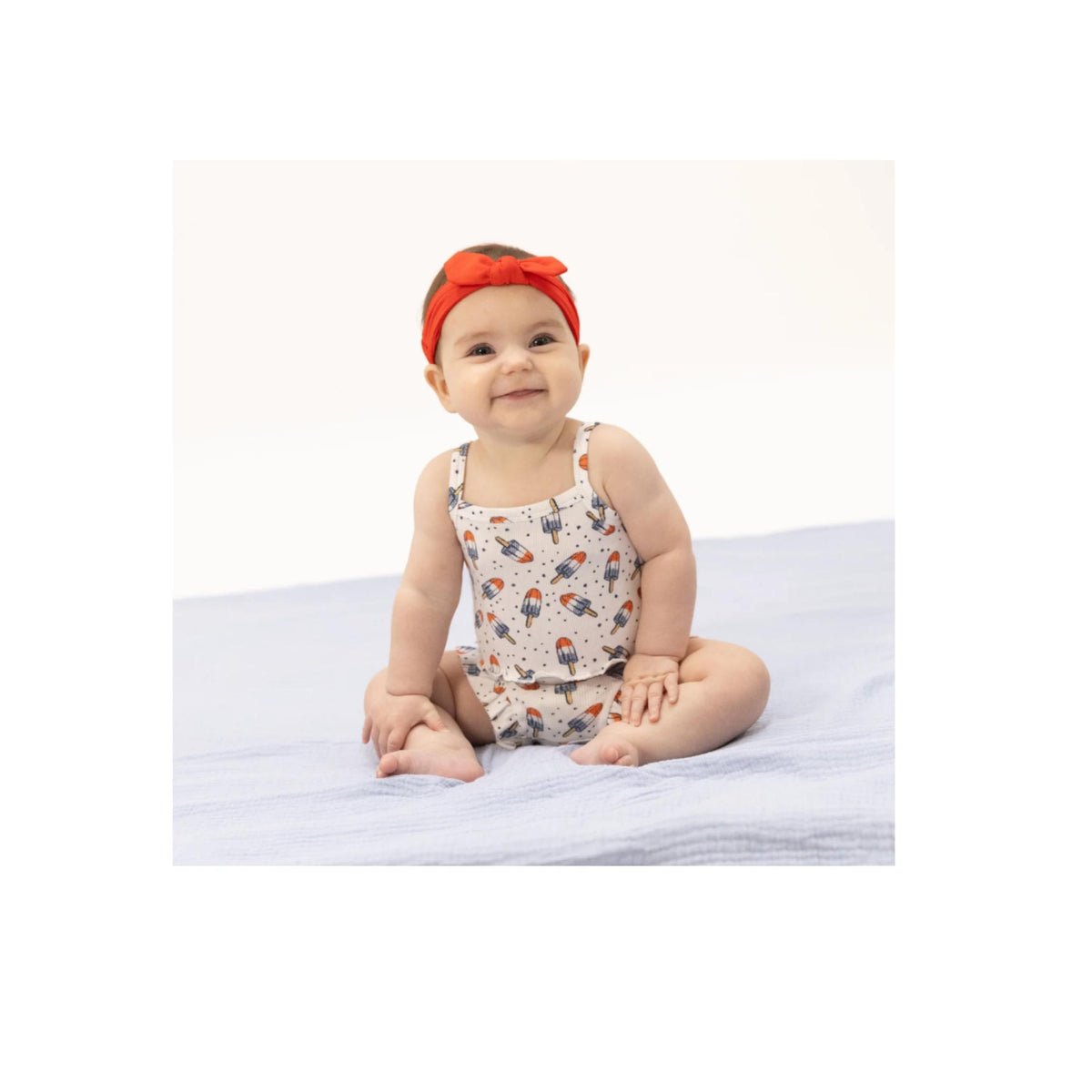 Baby Girl Astro Pop Tank Top &amp; High Waisted Shorts