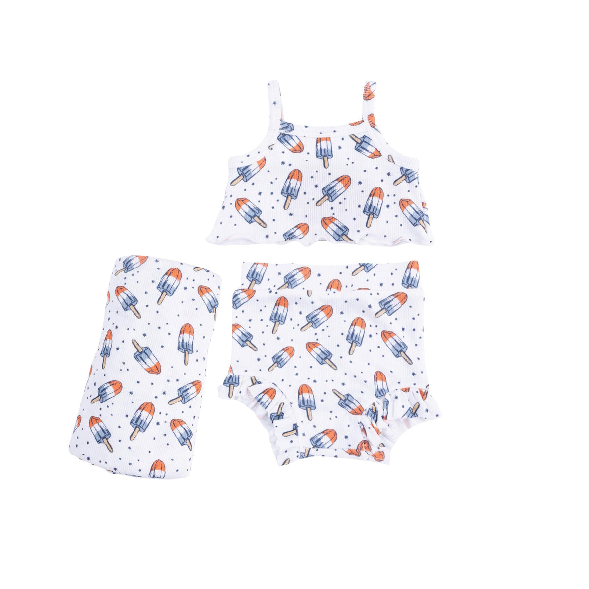 Baby Girl Astro Pop Tank Top &amp; High Waisted Shorts