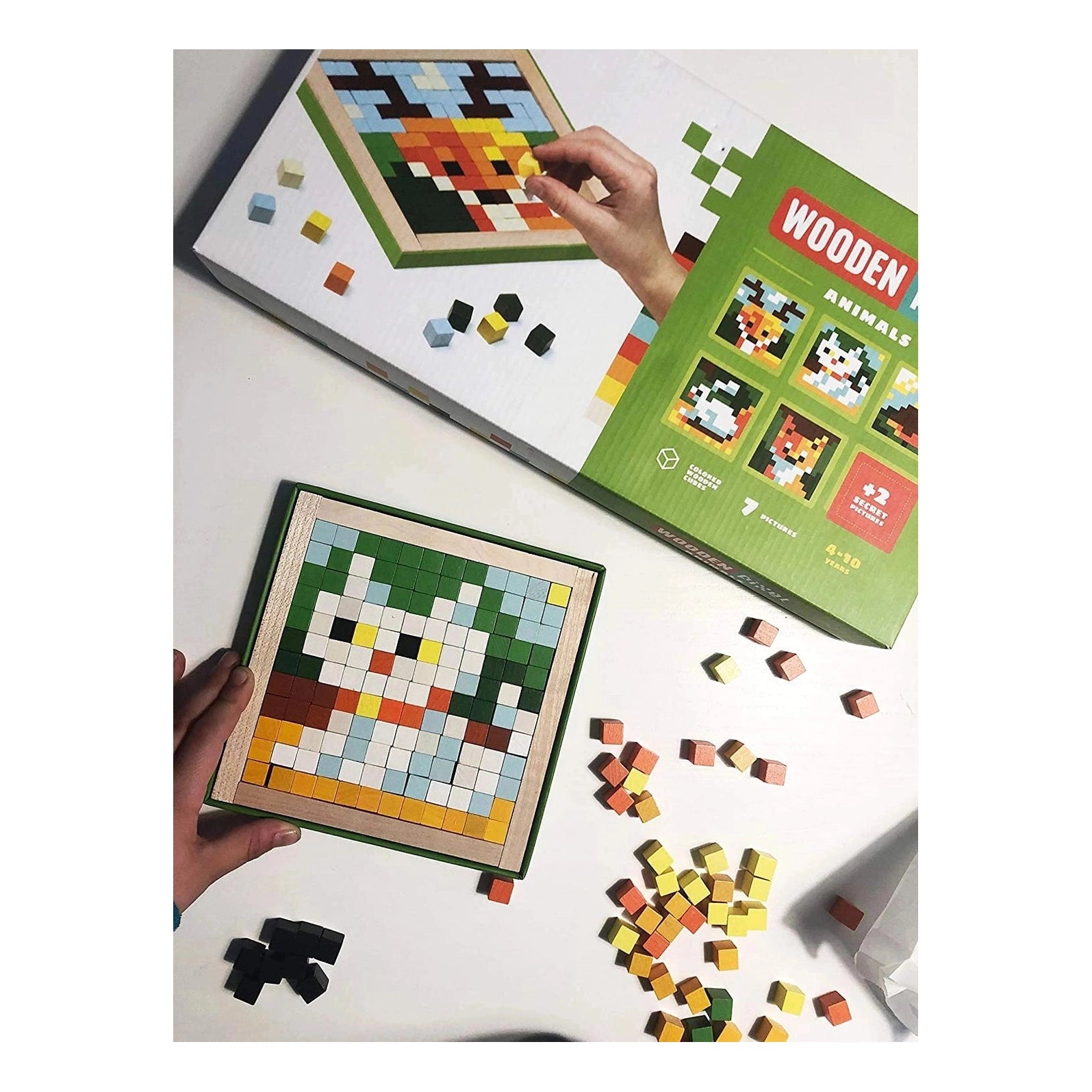 Wooden Pixel Animals Puzzle