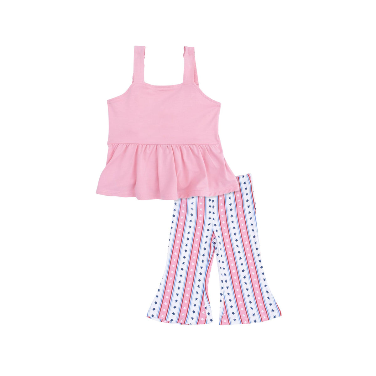 Girls’ Stars &amp; Stripes Peplum Tank Top &amp; Baby Bells Set