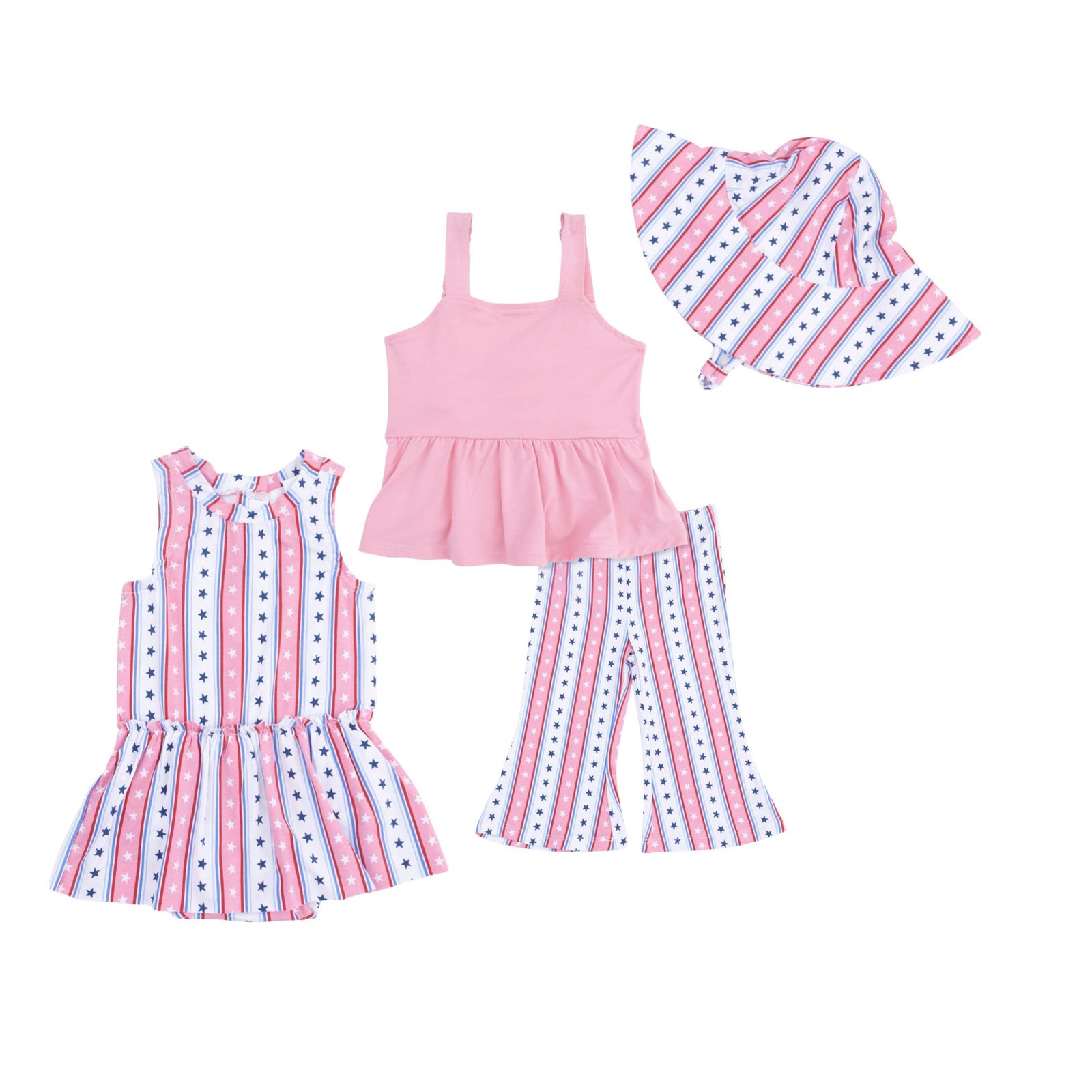 Girls’ Stars & Stripes Peplum Tank Top & Baby Bells Set