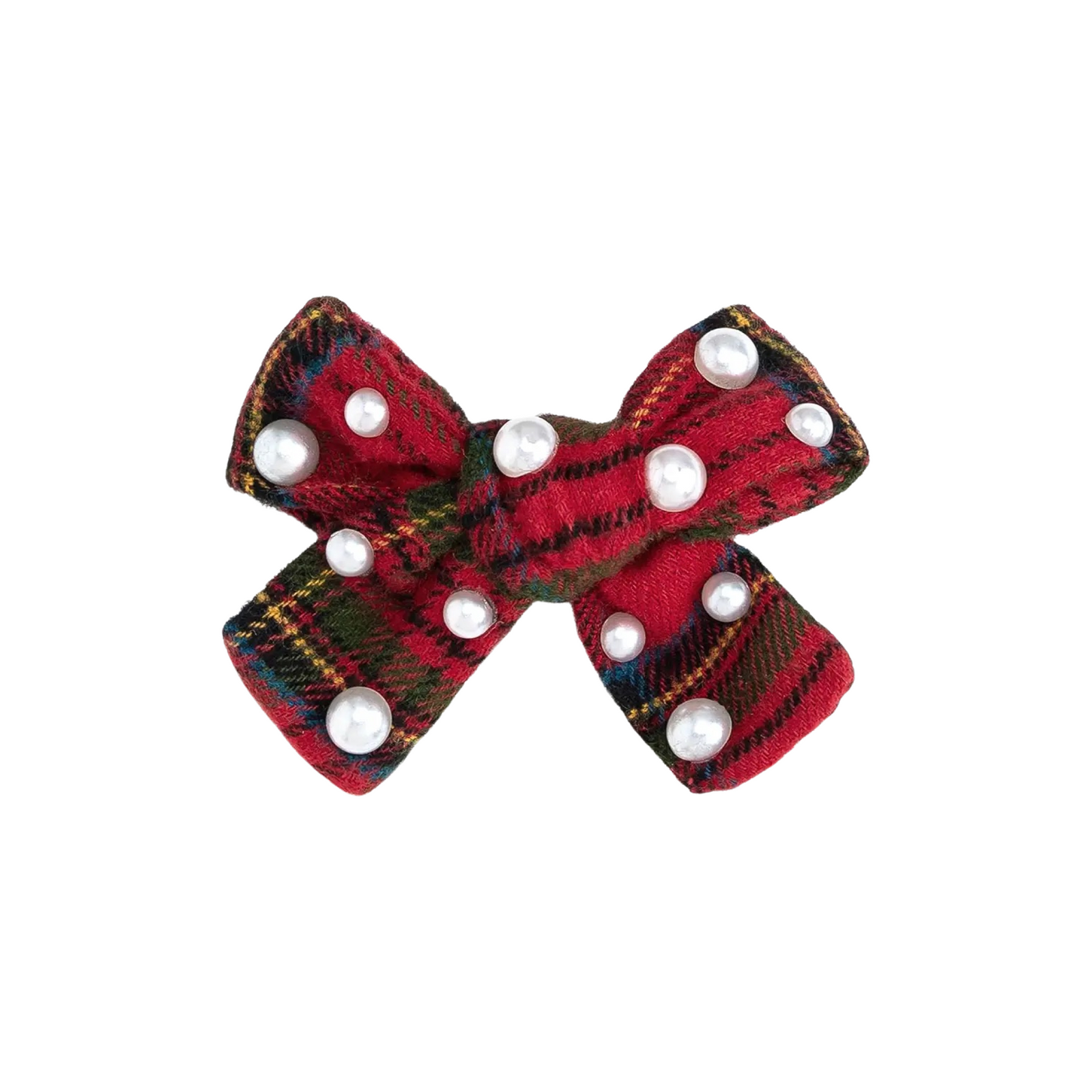 Christmas Tartan Pearl Clip