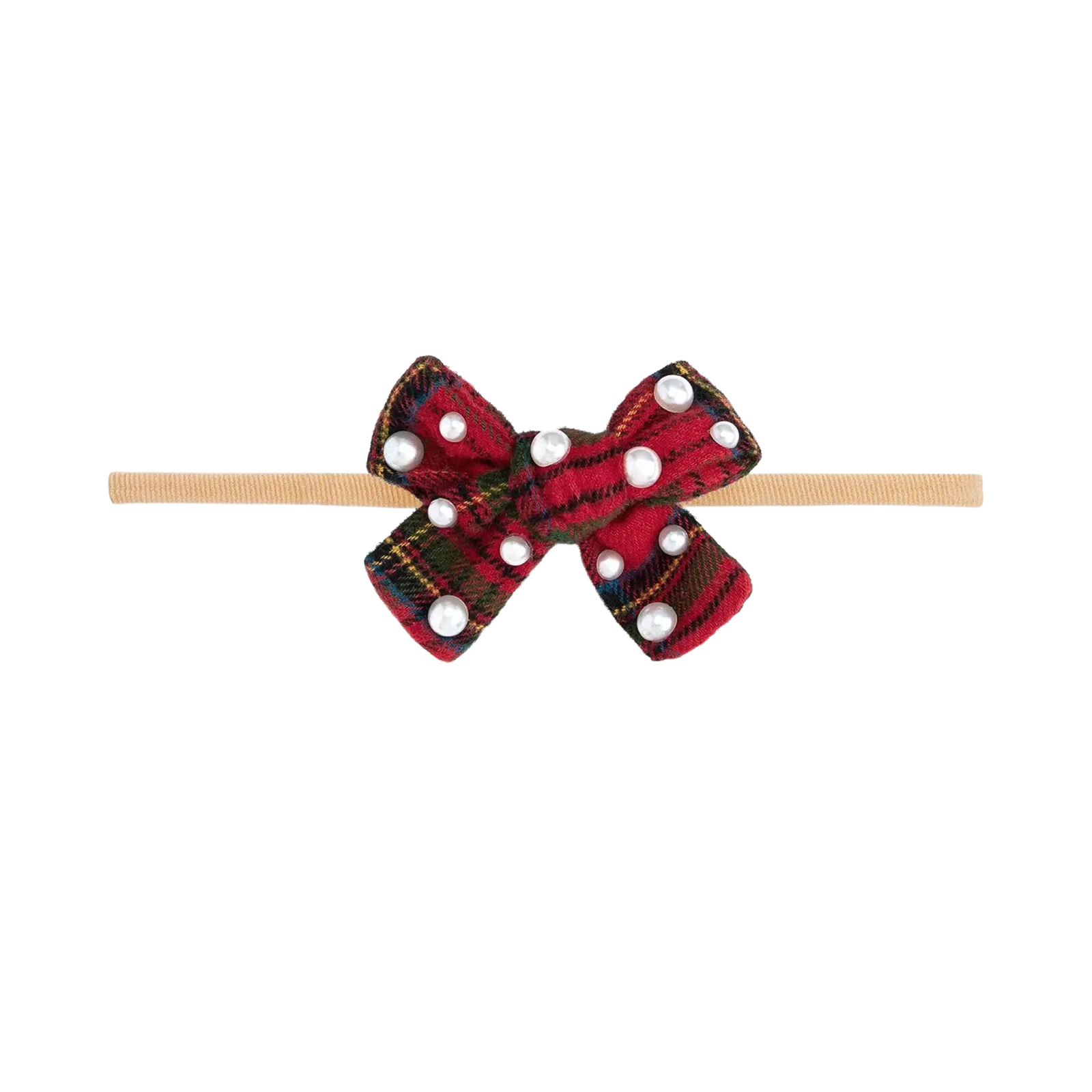 Christmas Tartan Pearl Headband