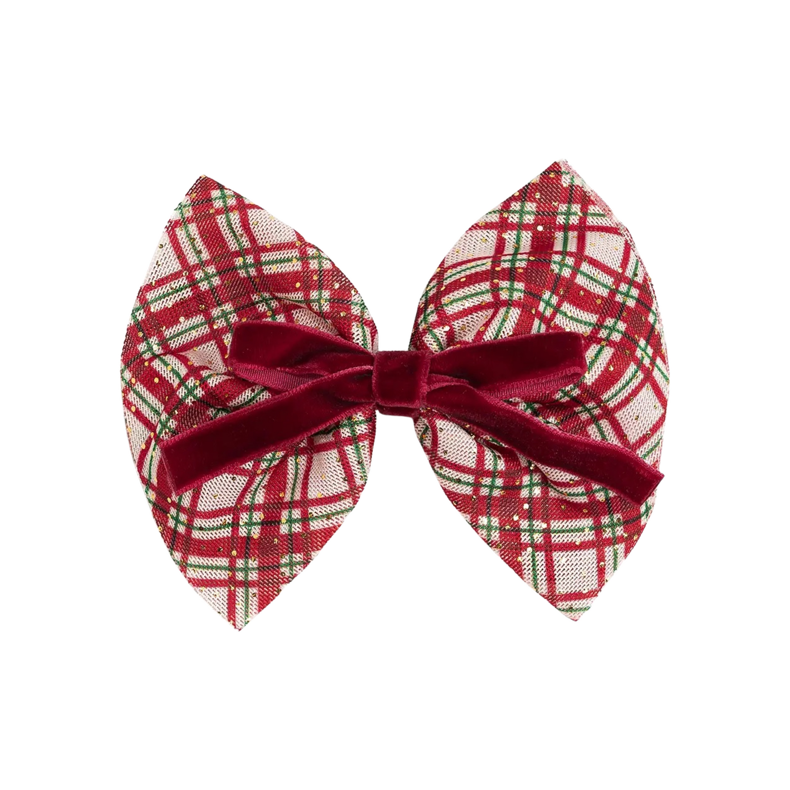 Christmas Plaid Layered Bow Clip