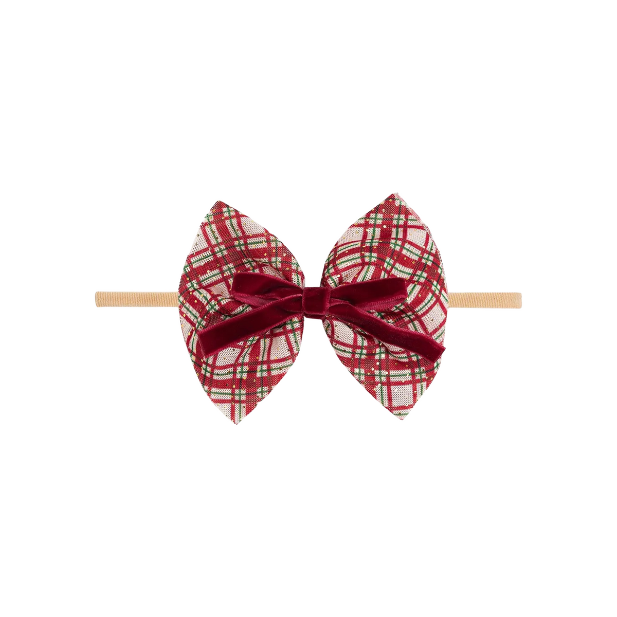 Christmas Plaid Layered Headband Bow