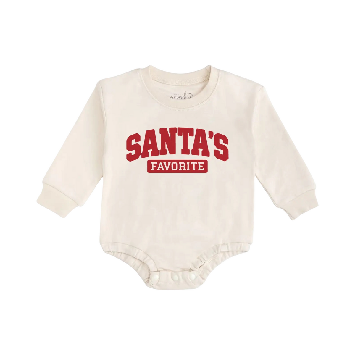 Santa's Favorite Puff Ink Christmas Long Sleeve Bodysuit