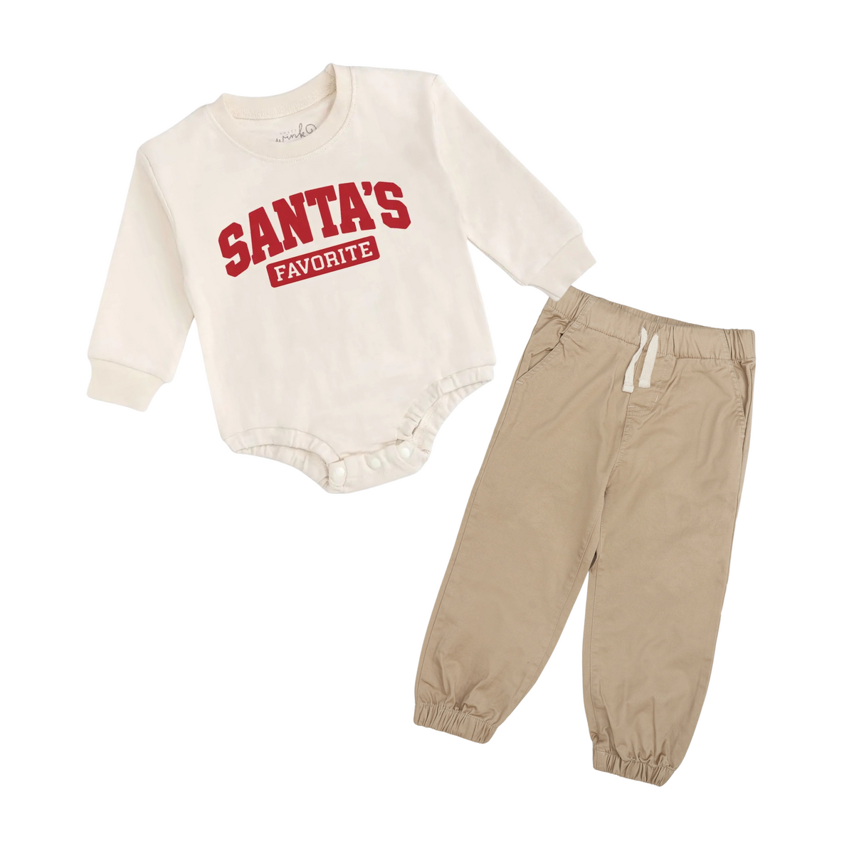 Santa's Favorite Puff Ink Christmas Long Sleeve Bodysuit