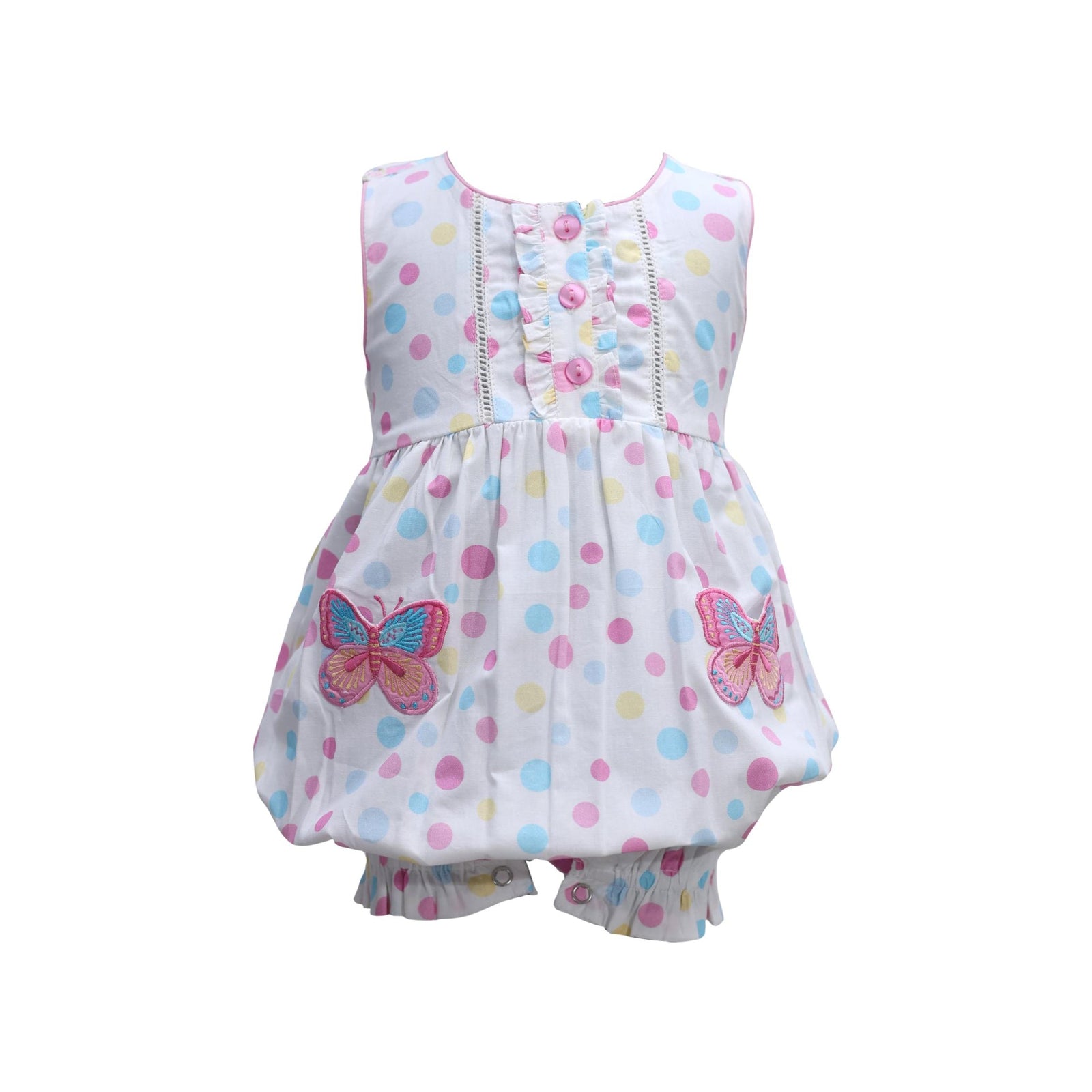 Baby Girl Polka Dot Butterfly Romper
