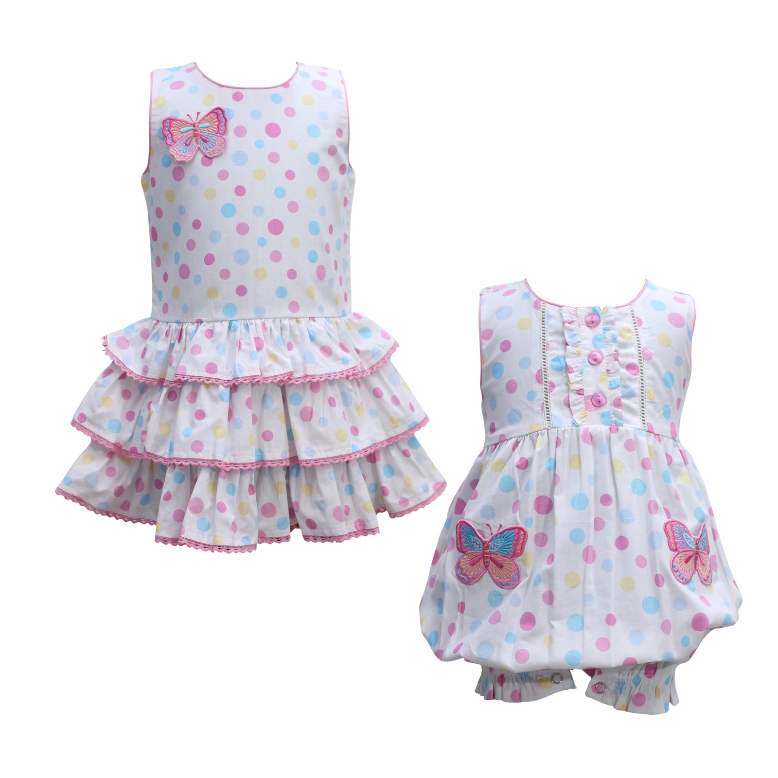 Baby Girl Polka Dot Butterfly Romper