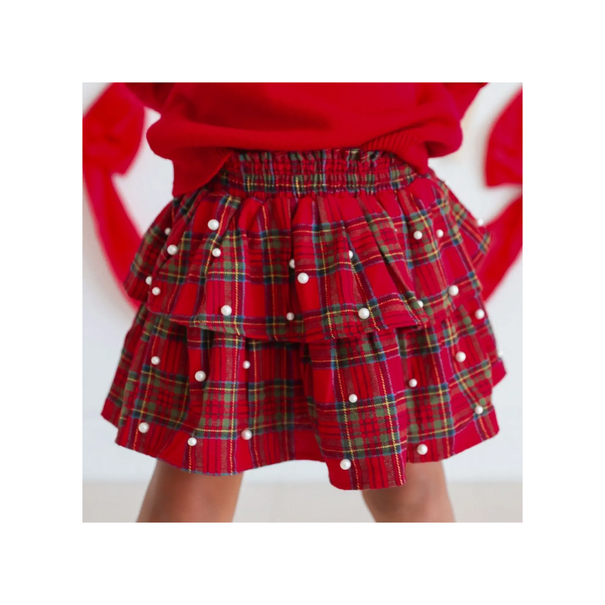 Christmas Tartan Pearl Skirt