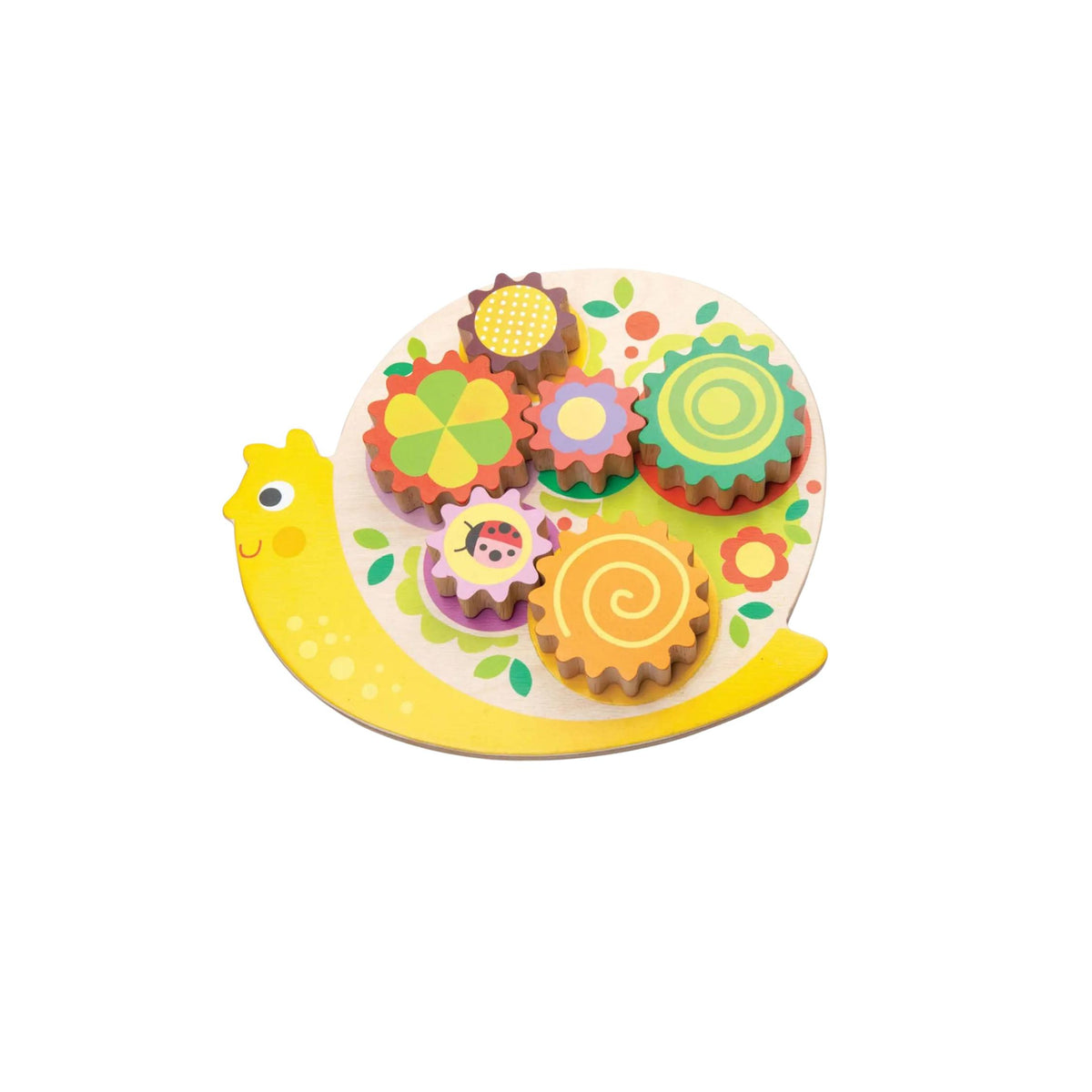 Wooden Snail Whirls Activity Toy