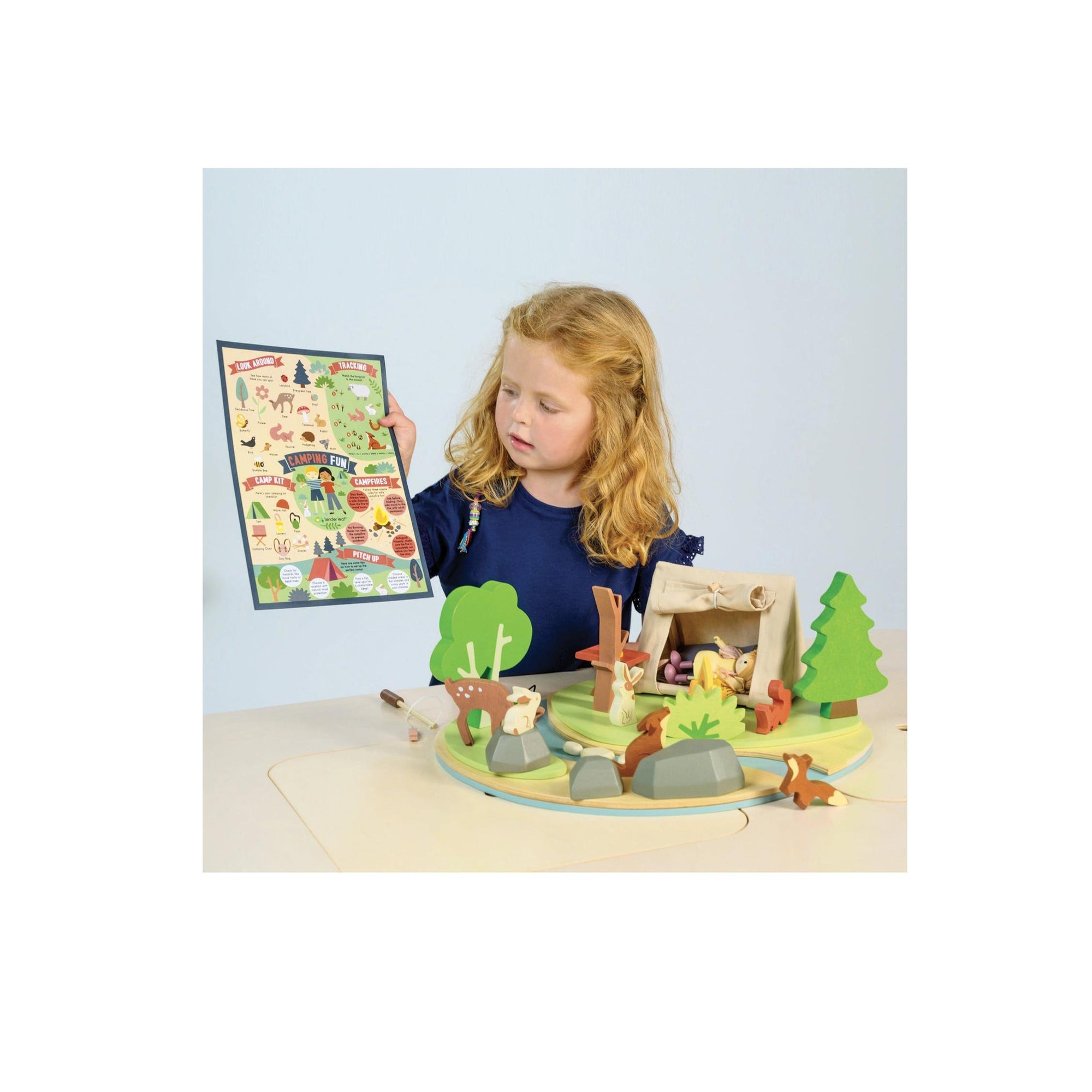 Wooden Wildlife Camping Play Set