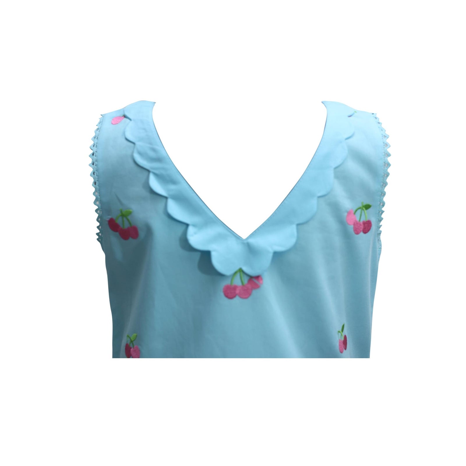 Girls’ Embroidered Pink Cherry Shift Dress