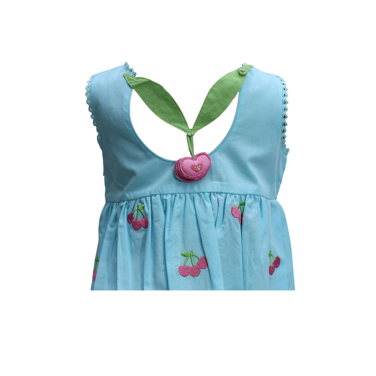 Baby Girl Embroidered Pink Cherry Romper