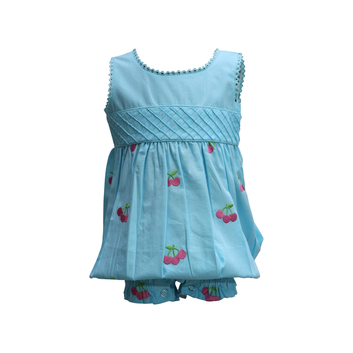 Baby Girl Embroidered Pink Cherry Romper
