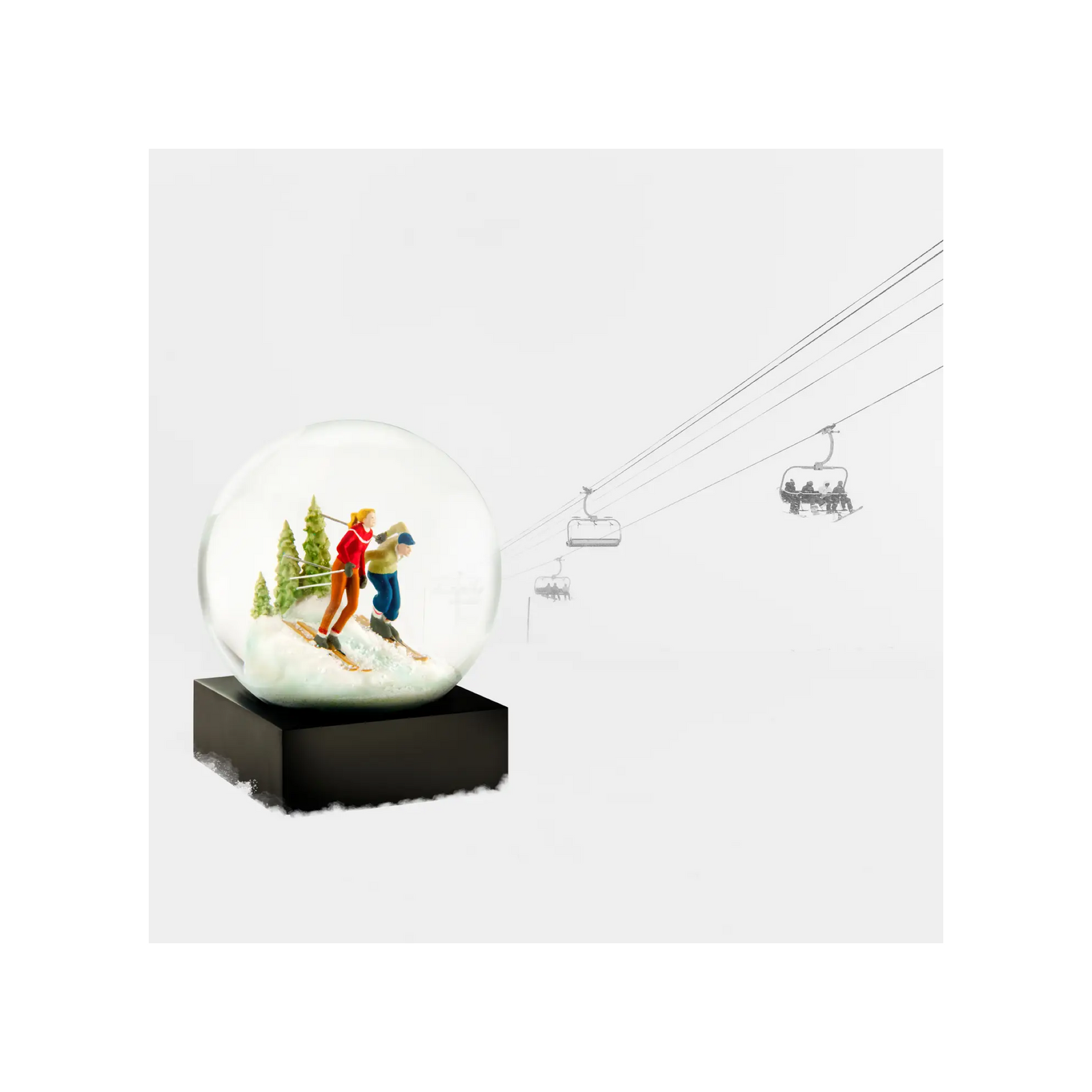 Skiers Snow Globe