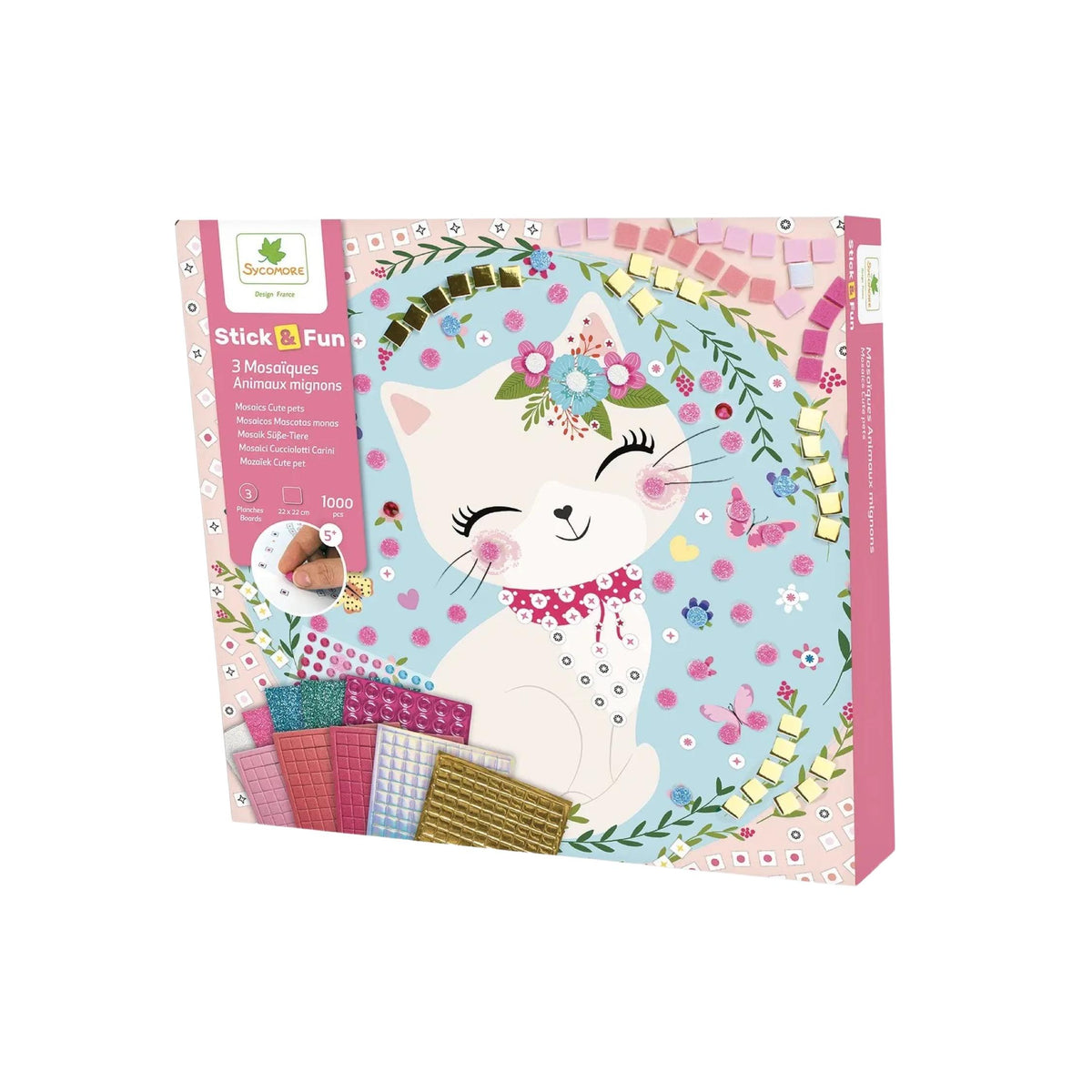Stick &amp; Fun Cute Pets &amp; Savannah Animals Mosaics Kits