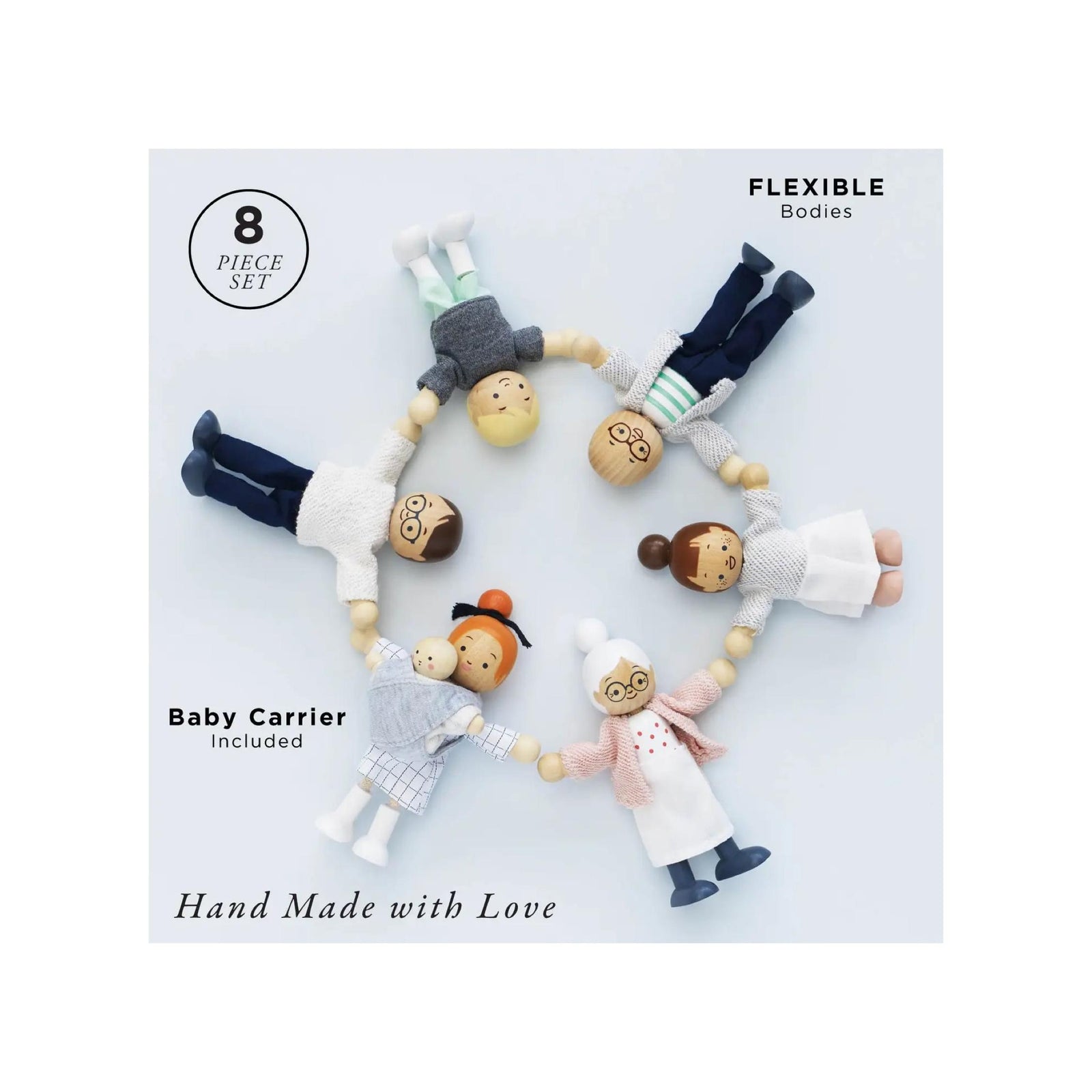 Wooden Doll House Family