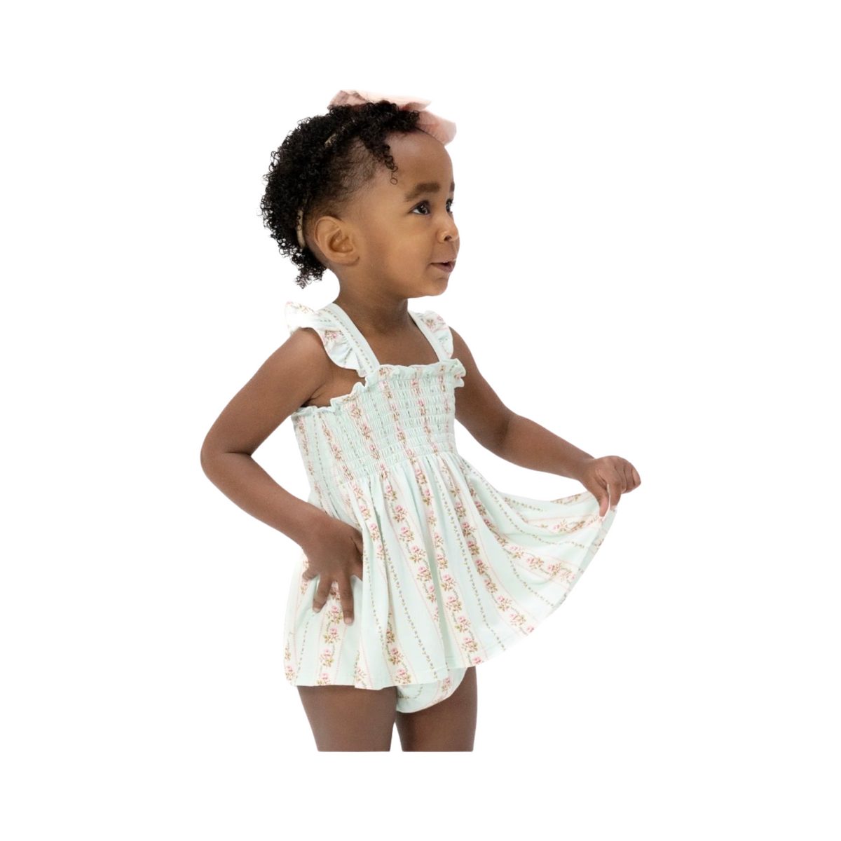 Antoinette Stripe Smocked Top With Bloomer