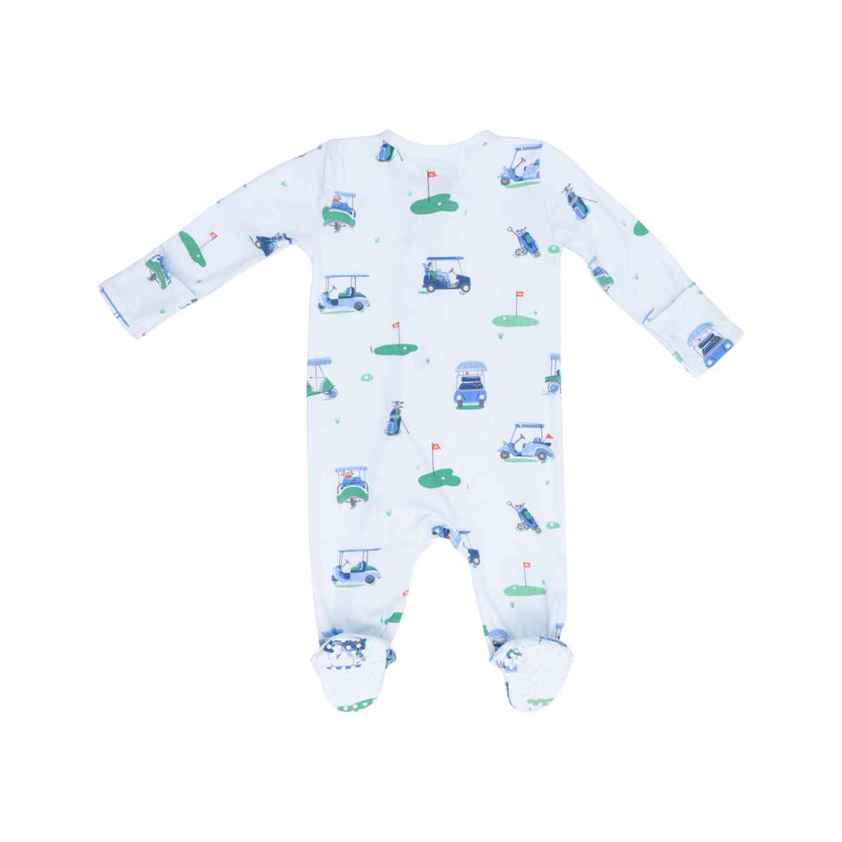Vintage Golf Carts Blue 2-Way Zipper Footie