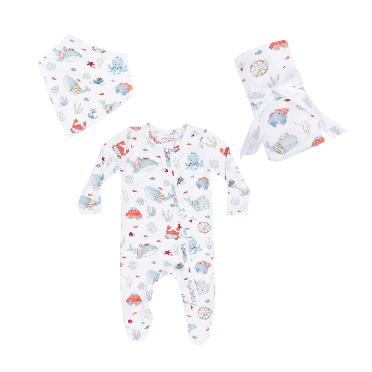 Sailor Sea Creatures Swaddle Blanket