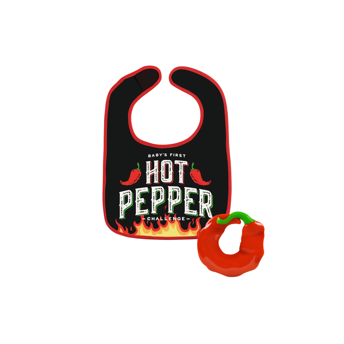 Bib and Teether Set Hot Pepper