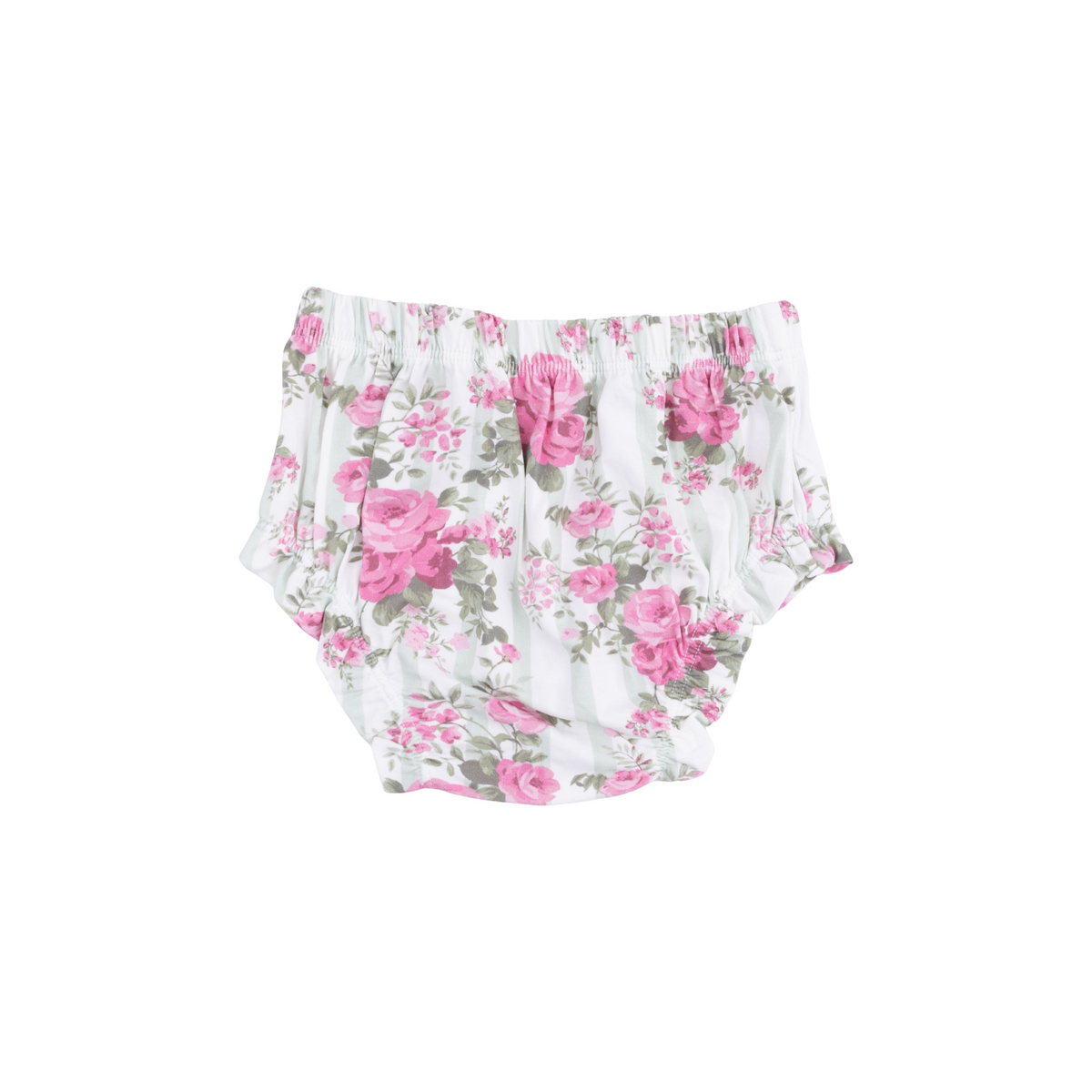 Cabbage Rose Stripe Smocked Top With Bloomer